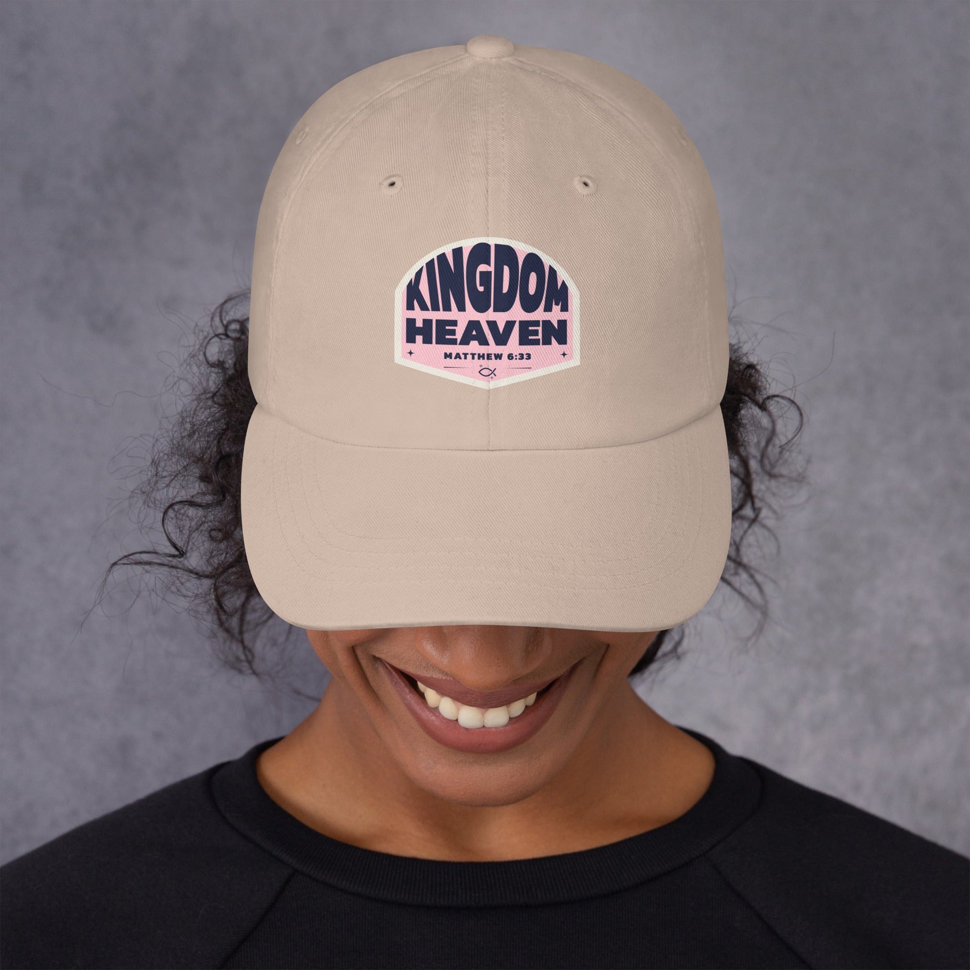 ⭐ Kingdom of Heaven Dad Hat in Pink – Matthew 6:33 | Hats – GodSpeed Threads
