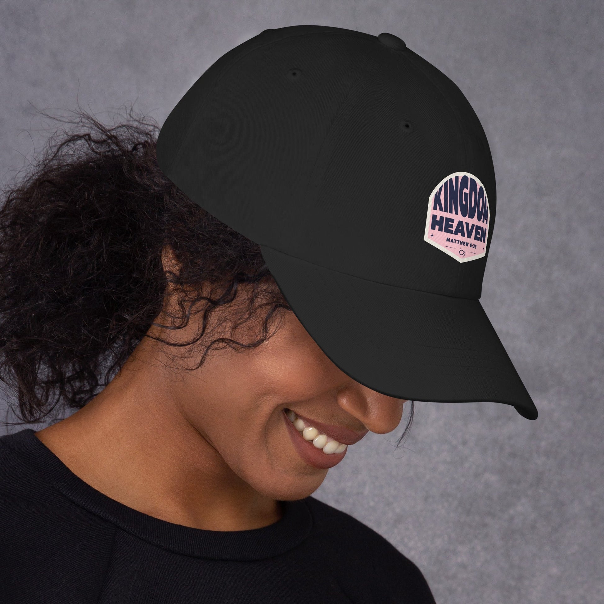⭐ Kingdom of Heaven Dad Hat in Pink – Matthew 6:33 | Hats – GodSpeed Threads