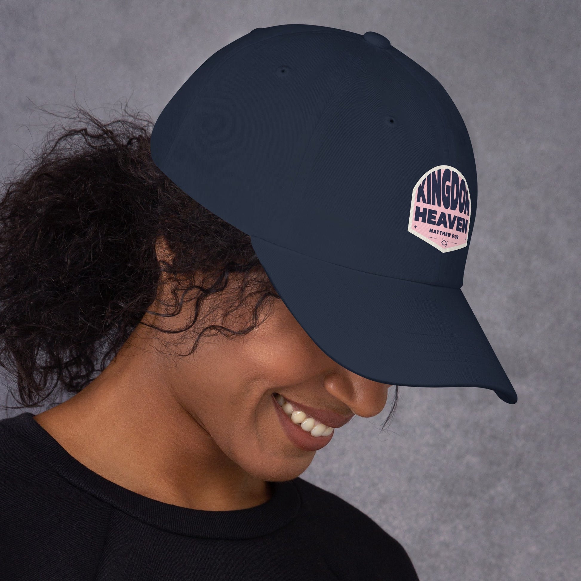 ⭐ Kingdom of Heaven Dad Hat in Pink – Matthew 6:33 | Hats – GodSpeed Threads