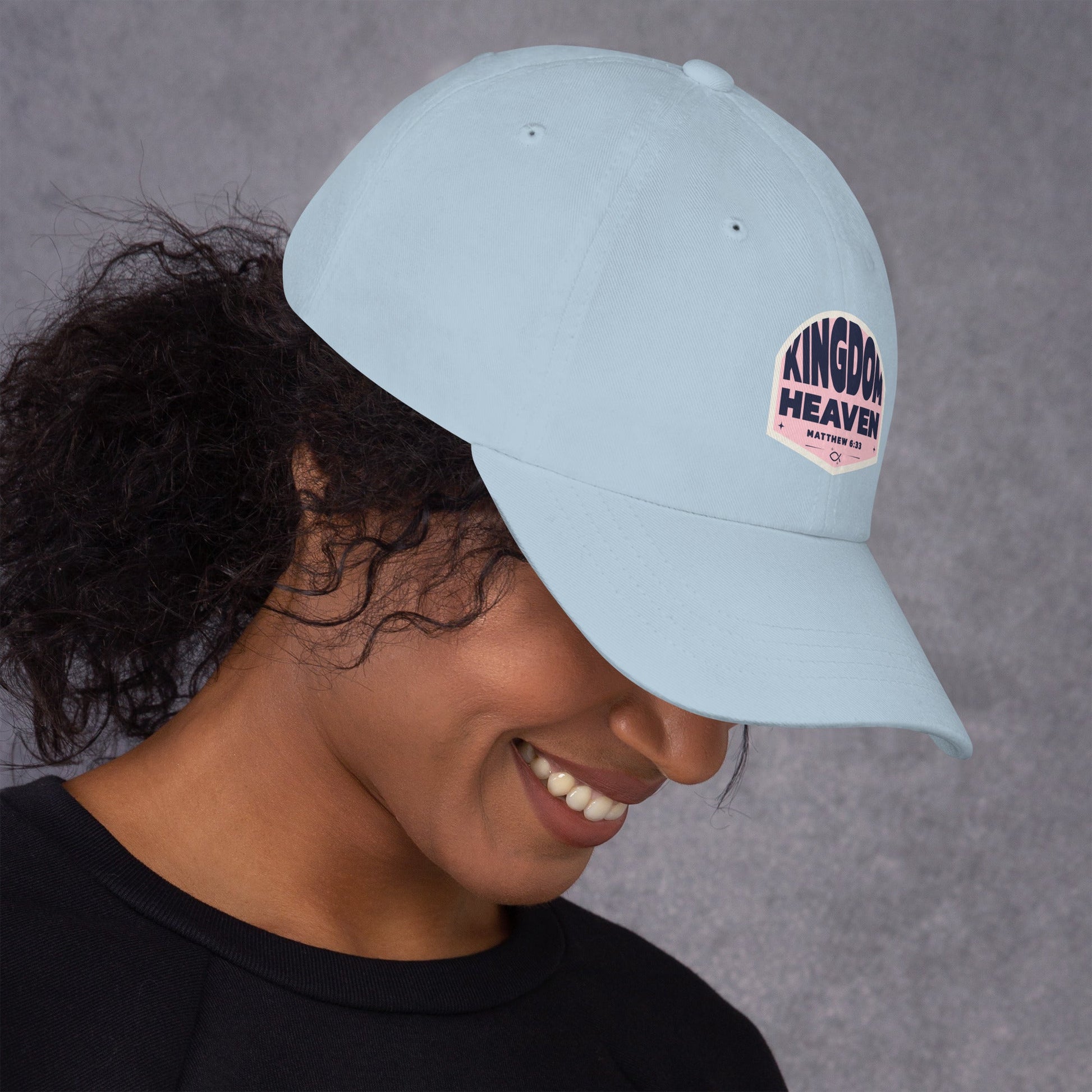 ⭐ Kingdom of Heaven Dad Hat in Pink – Matthew 6:33 | Hats – GodSpeed Threads