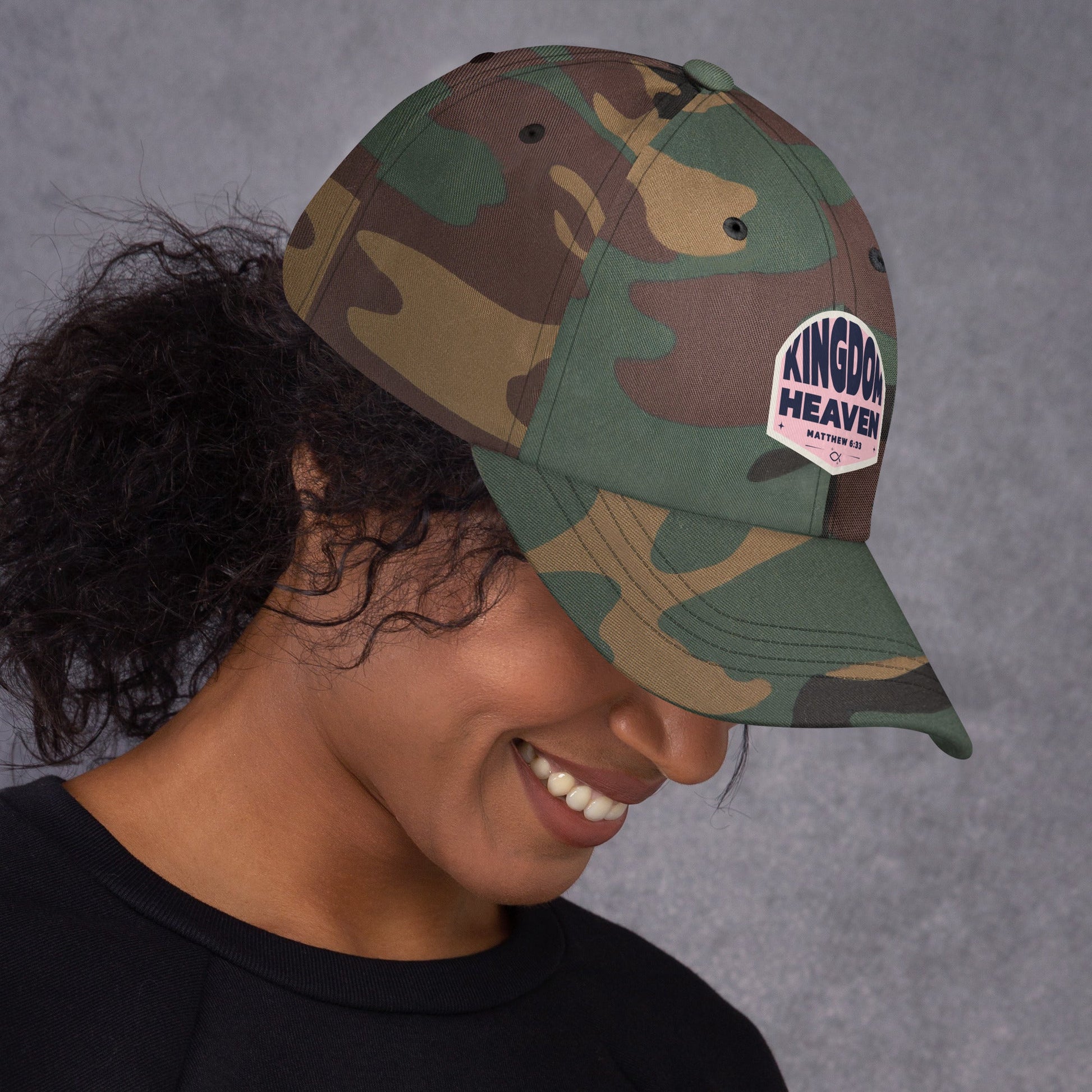 ⭐ Kingdom of Heaven Dad Hat in Pink – Matthew 6:33 | Hats – GodSpeed Threads