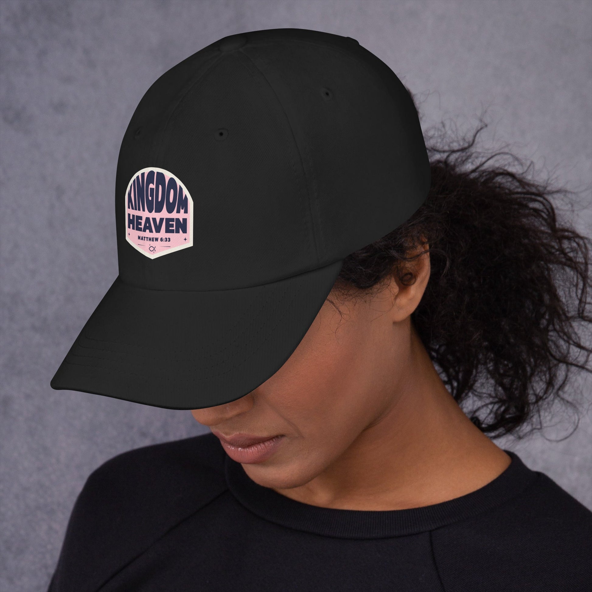⭐ Kingdom of Heaven Dad Hat in Pink – Matthew 6:33 | Hats – GodSpeed Threads
