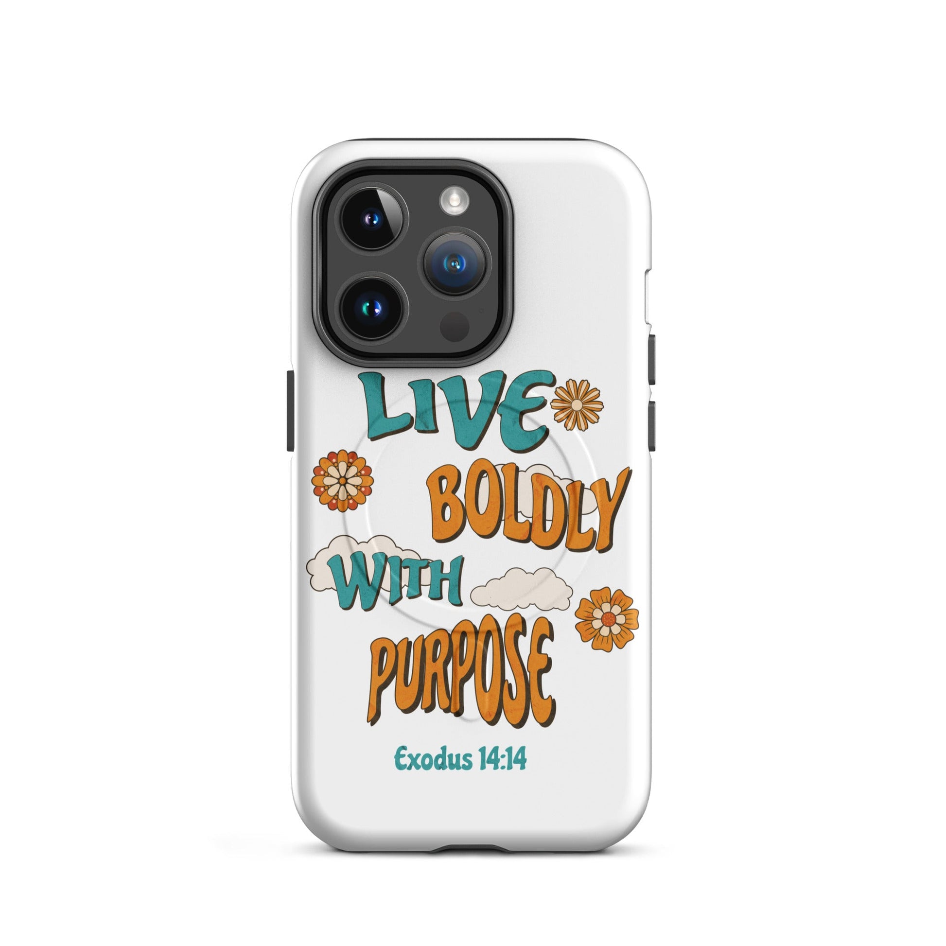 Live Boldly With Purpose – Exodus 14:14 – MagSafe® Tough Case for iPhone | Phone Case – GodSpeed Threads