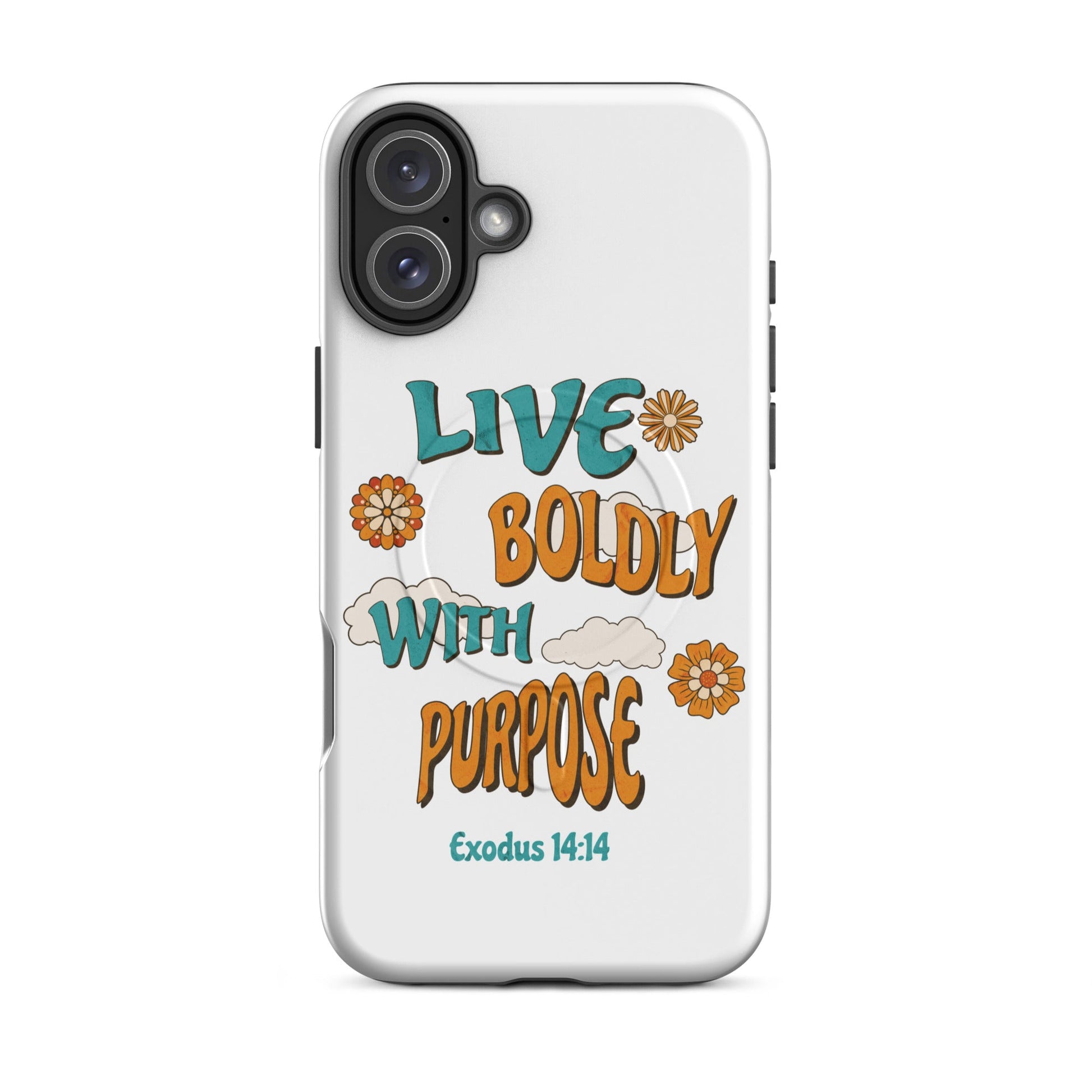Live Boldly With Purpose – Exodus 14:14 – MagSafe® Tough Case for iPhone | Phone Case – GodSpeed Threads