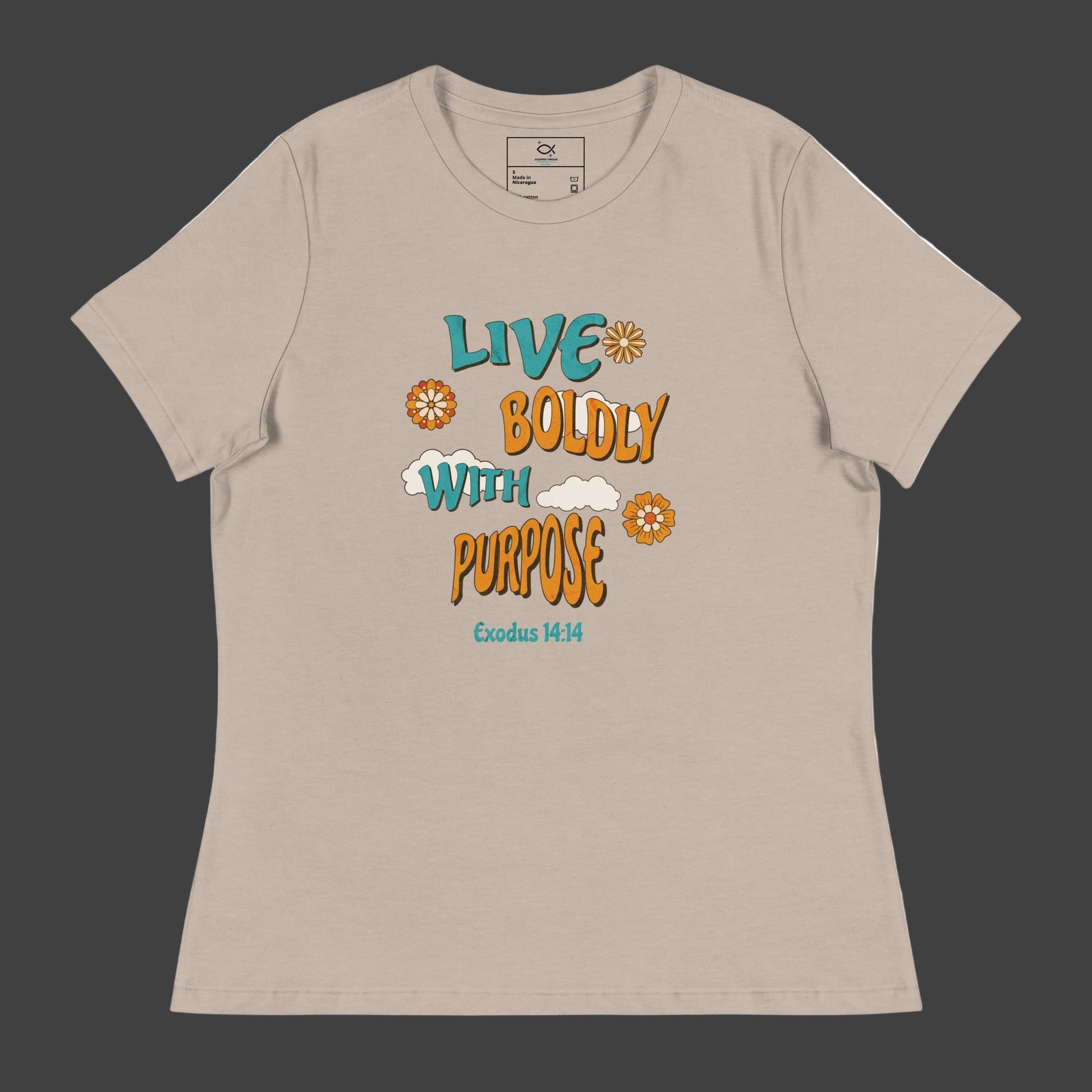 Live Boldly with Purpose T-Shirt – Exodus 14:14 Retro Cloud Christian Tee | t-shirts – GodSpeed Threads