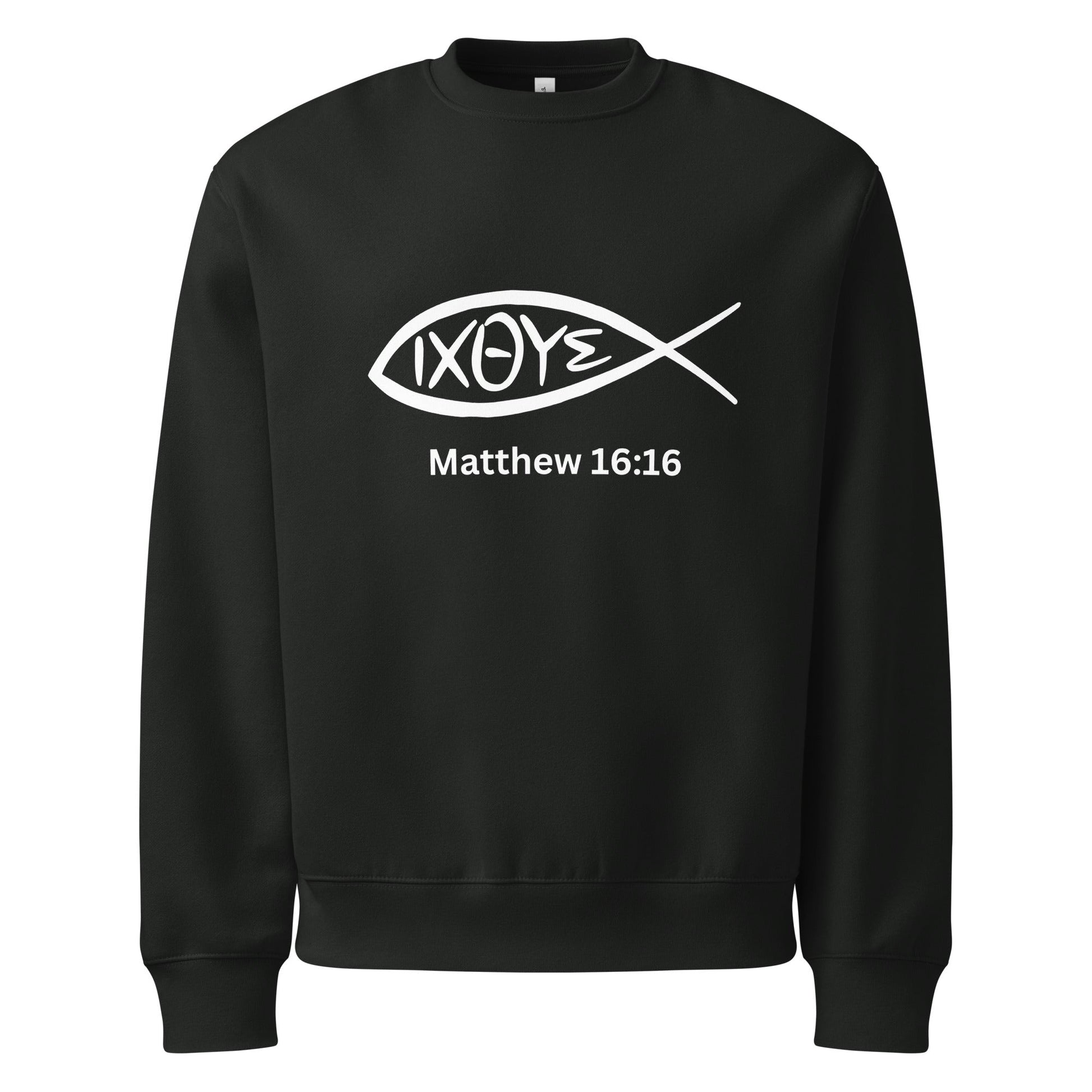 Matthew 16:16 IXOYE Sweatshirt – Jesus Christ, Son of God Savior | Oversized heavyweight sweatshirt | – GodSpeed Threads