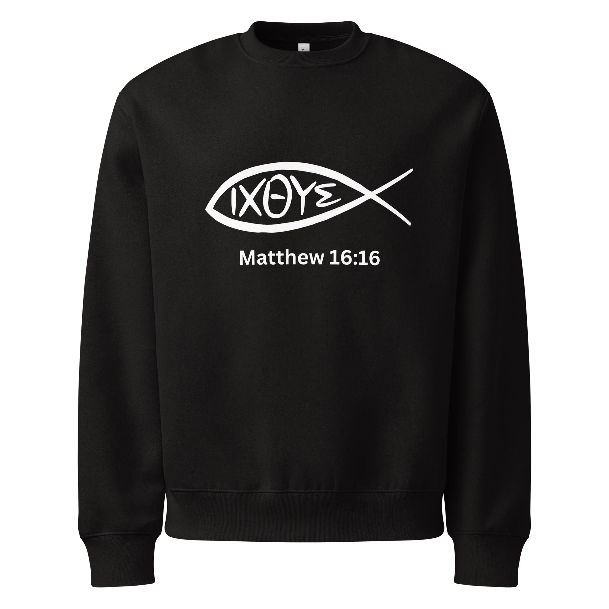Matthew 16:16 IXOYE Sweatshirt – Jesus Christ, Son of God Savior | Oversized heavyweight sweatshirt | – GodSpeed Threads