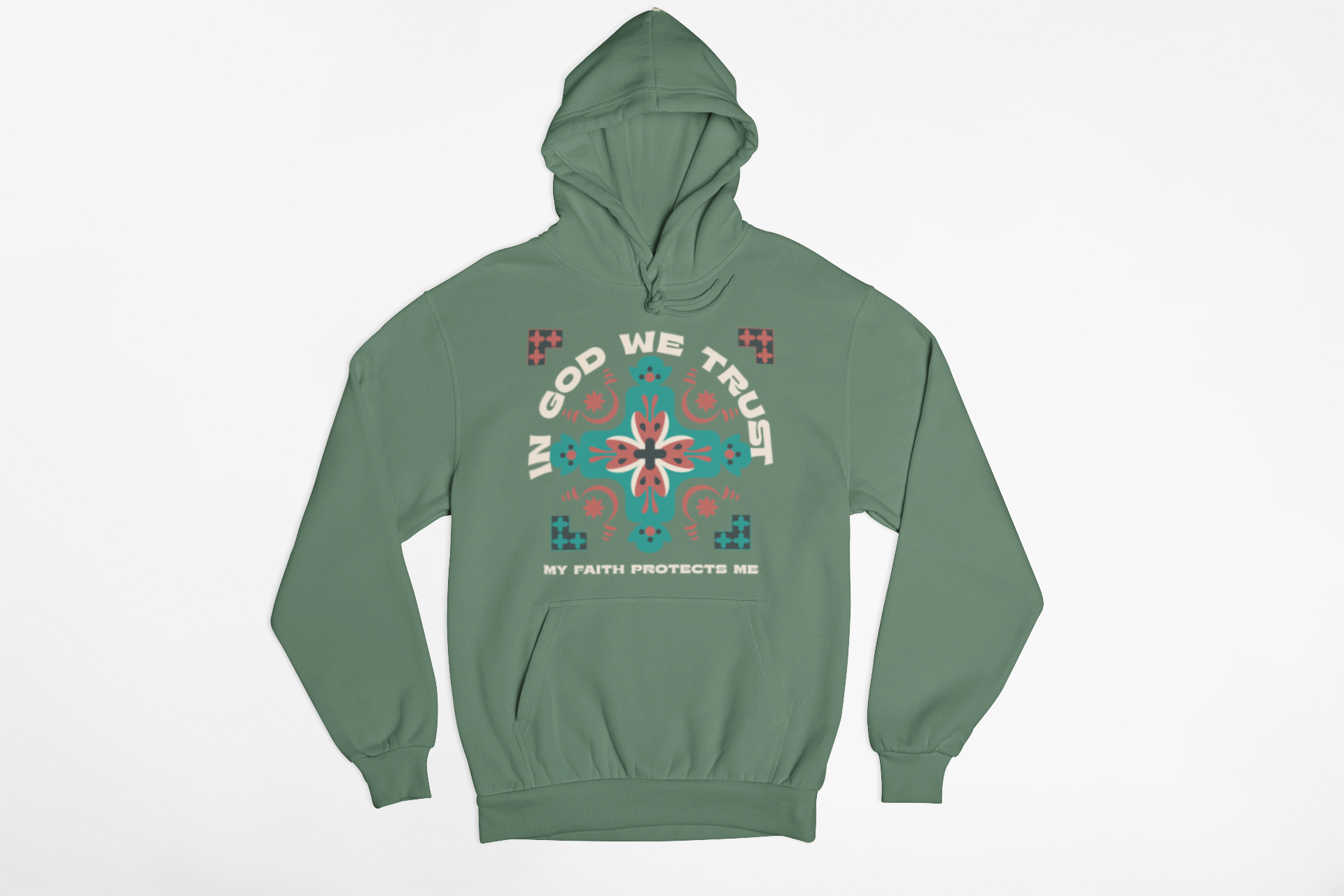 "In God We Trust hoodie with geometric faith-based design."
"Christian hoodie with an inspiring message about trust in God."
"Cozy faith-based hoodie featuring ‘My Faith Protects Me’ quote."
"Stylish Christian streetwear hoodie with bold spiritual design."
"Inspirational Christian hoodie for everyday faith and fashion."