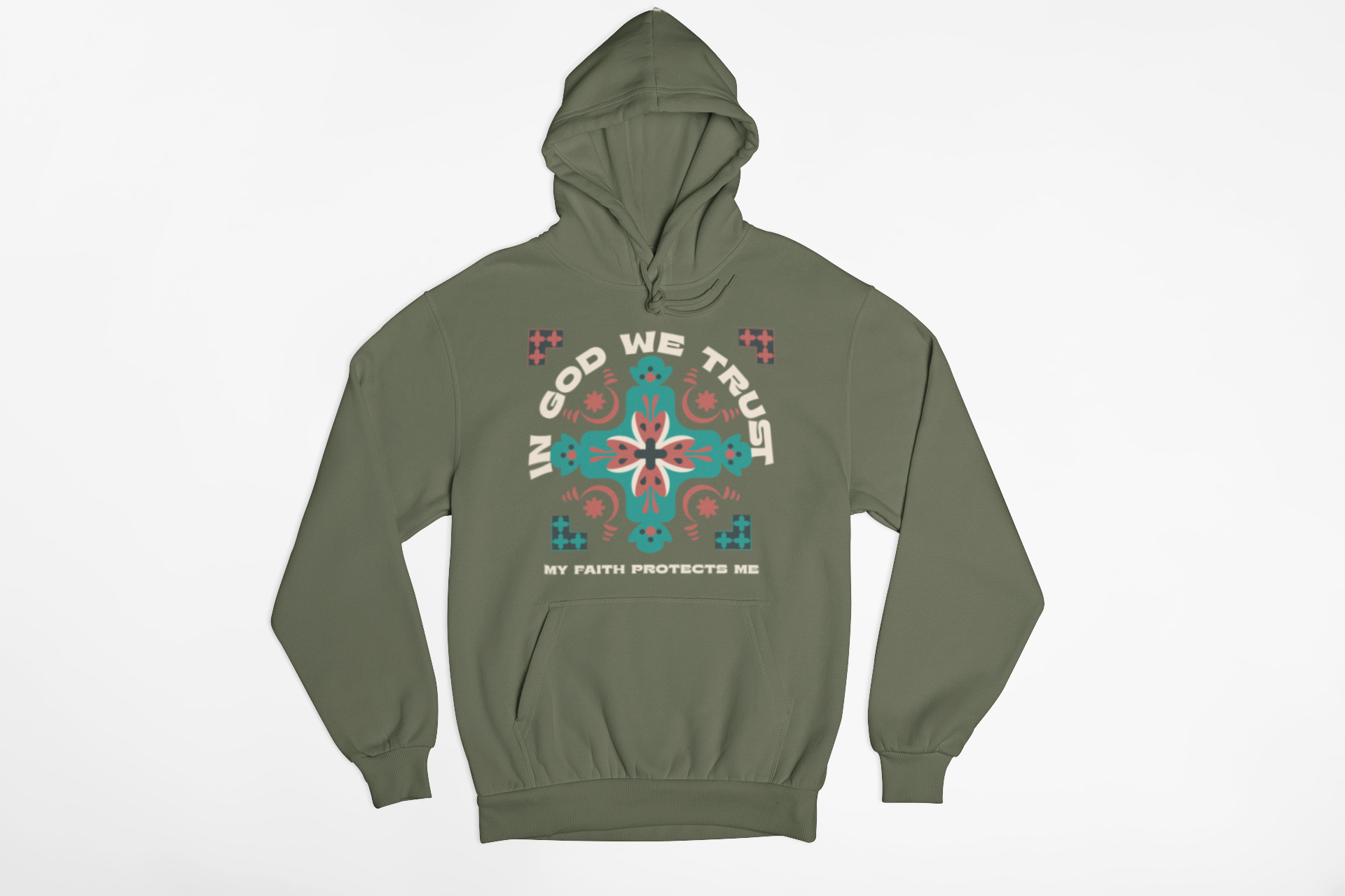 "In God We Trust hoodie with geometric faith-based design."
"Christian hoodie with an inspiring message about trust in God."
"Cozy faith-based hoodie featuring ‘My Faith Protects Me’ quote."
"Stylish Christian streetwear hoodie with bold spiritual design."
"Inspirational Christian hoodie for everyday faith and fashion."
