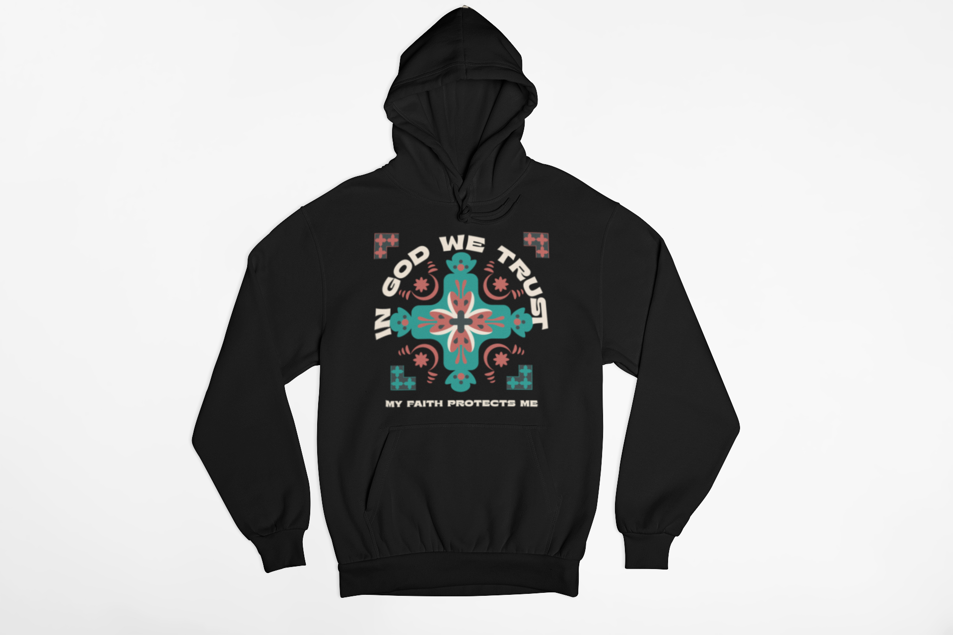 "In God We Trust hoodie with geometric faith-based design."
"Christian hoodie with an inspiring message about trust in God."
"Cozy faith-based hoodie featuring ‘My Faith Protects Me’ quote."
"Stylish Christian streetwear hoodie with bold spiritual design."
"Inspirational Christian hoodie for everyday faith and fashion."