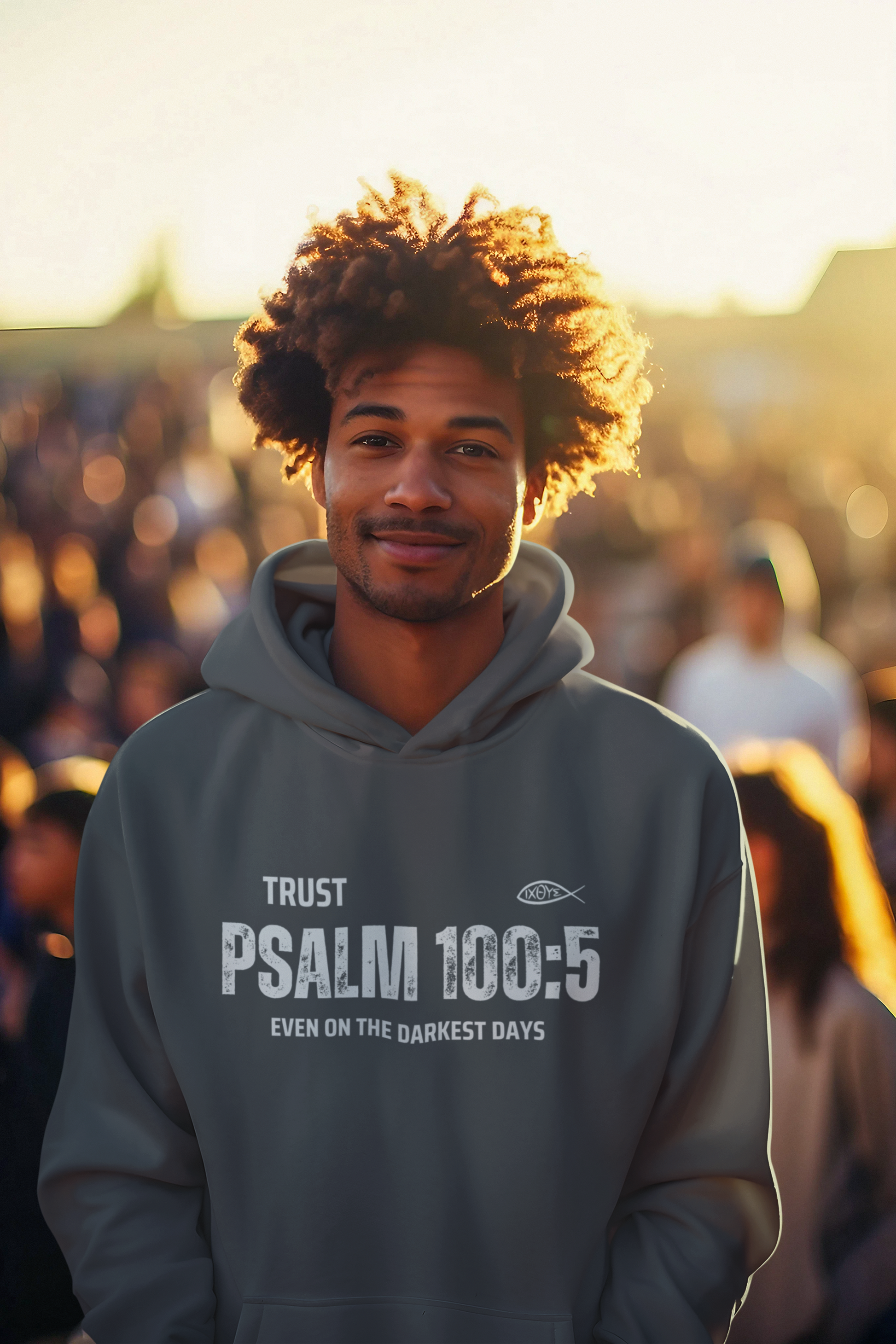 ✝️ Trust Psalm 100:5 Hoodie – Faith Through Darkness