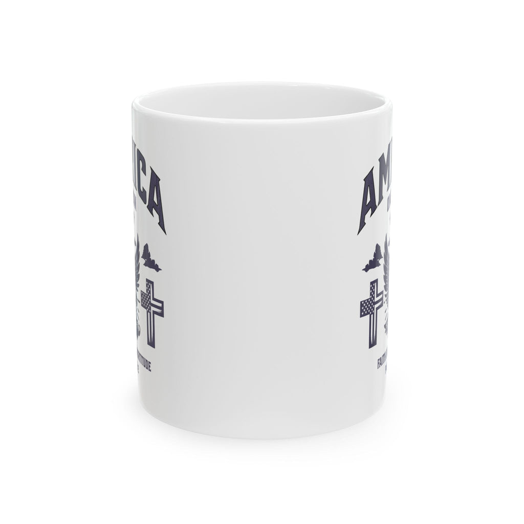 Patriotic Ceramic Mug - America First, Coffee Cup, Gift for Veterans, 4th of July, Memorial Day, Home & Office Decor | Mug – GodSpeed Threads