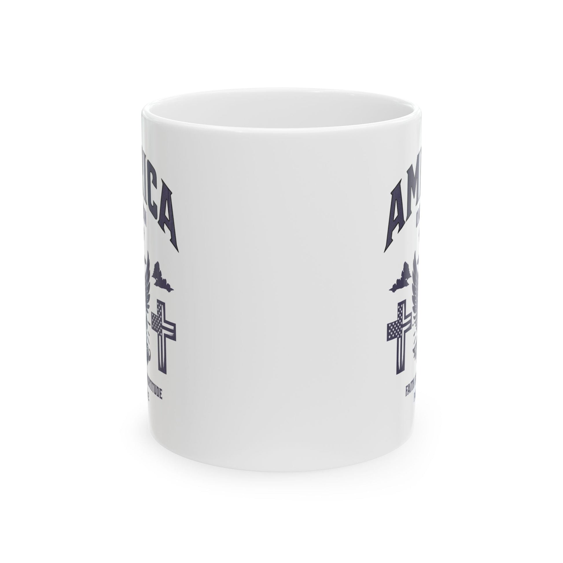 Patriotic Ceramic Mug - America First, Coffee Cup, Gift for Veterans, 4th of July, Memorial Day, Home & Office Decor | Mug – GodSpeed Threads