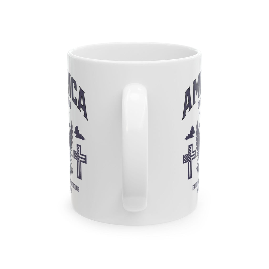 Patriotic Ceramic Mug - America First, Coffee Cup, Gift for Veterans, 4th of July, Memorial Day, Home & Office Decor | Mug – GodSpeed Threads
