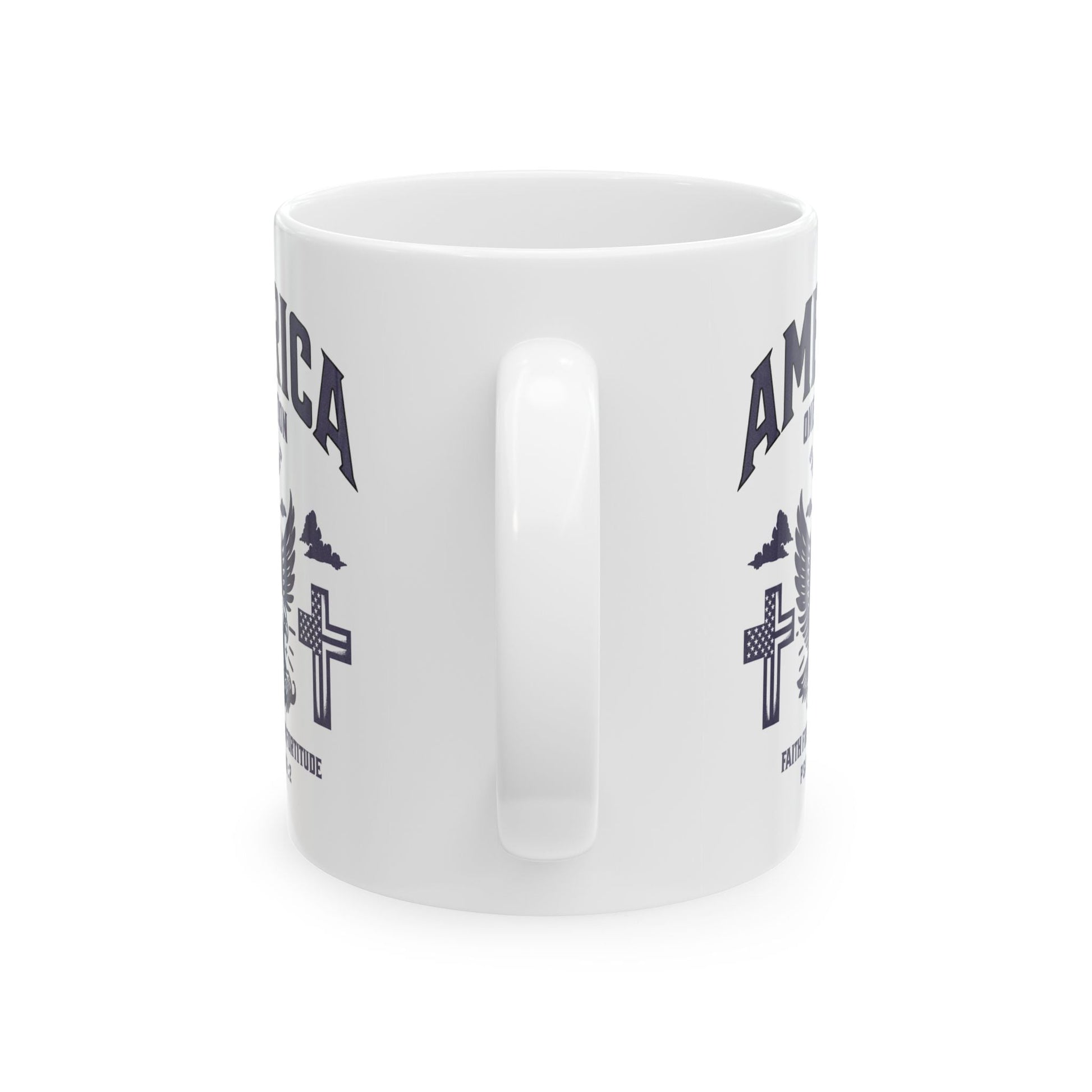 Patriotic Ceramic Mug - America First, Coffee Cup, Gift for Veterans, 4th of July, Memorial Day, Home & Office Decor | Mug – GodSpeed Threads