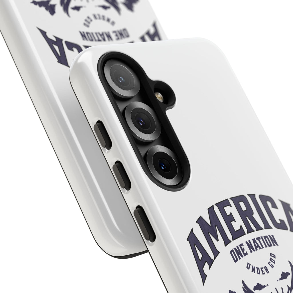 Patriotic Phone Case with Eagle Design, American Flag Cover, Independence Day Gift, Faith Freedom Fortitude, Psalm 18:2 | Phone Case – GodSpeed Threads