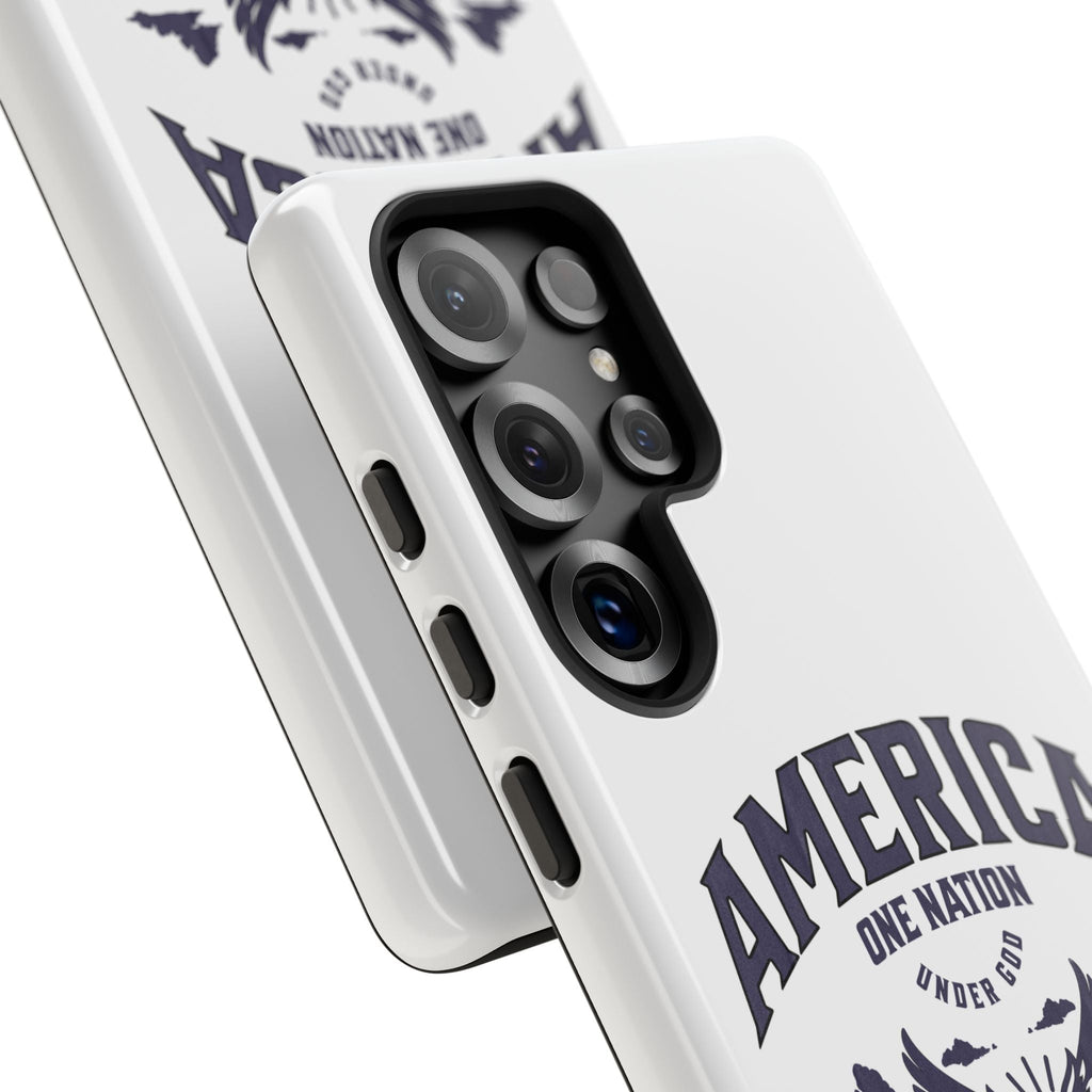 Patriotic Phone Case with Eagle Design, American Flag Cover, Independence Day Gift, Faith Freedom Fortitude, Psalm 18:2 | Phone Case – GodSpeed Threads