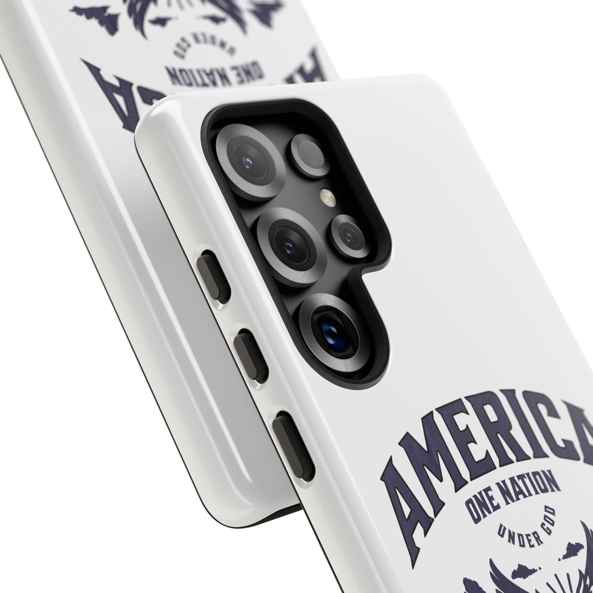 Patriotic Phone Case with Eagle Design, American Flag Cover, Independence Day Gift, Faith Freedom Fortitude, Psalm 18:2 | Phone Case – GodSpeed Threads