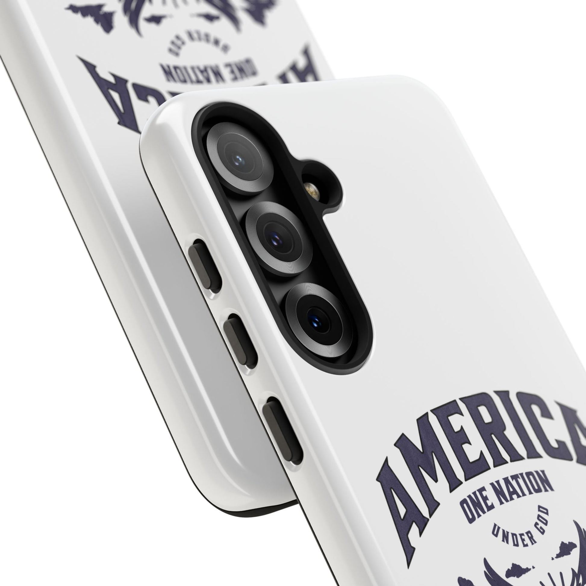 Patriotic Phone Case with Eagle Design, American Flag Cover, Independence Day Gift, Faith Freedom Fortitude, Psalm 18:2 | Phone Case – GodSpeed Threads