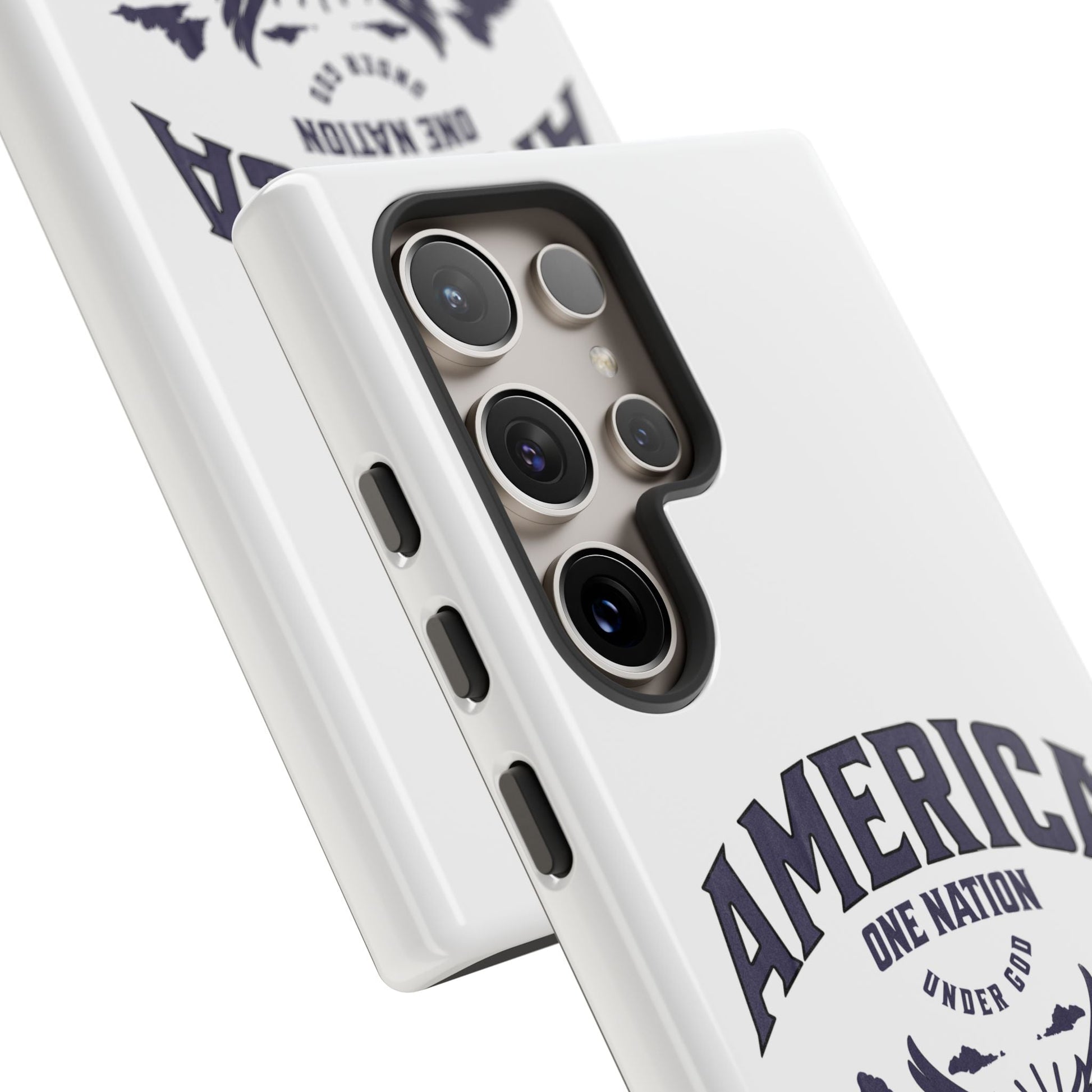 Patriotic Phone Case with Eagle Design, American Flag Cover, Independence Day Gift, Faith Freedom Fortitude, Psalm 18:2 | Phone Case – GodSpeed Threads