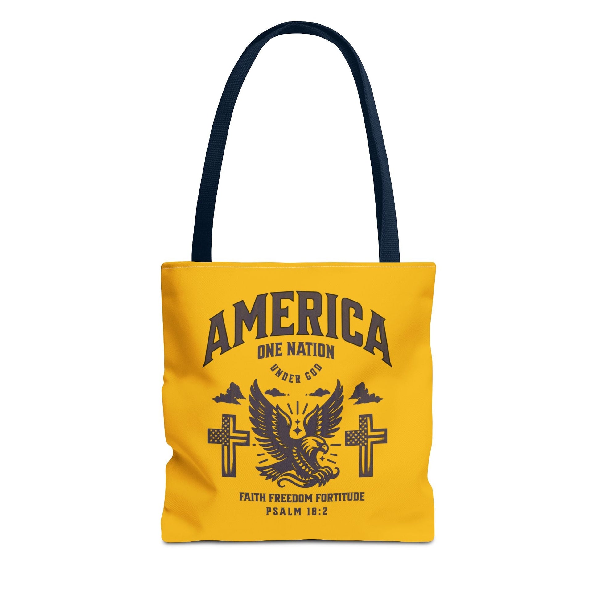 Patriotic Tote Bag - One Nation, Faith, Freedom & Fortitude - Ideal for Fourth of July, Memorial Day, & Everyday Use | Bags – GodSpeed Threads