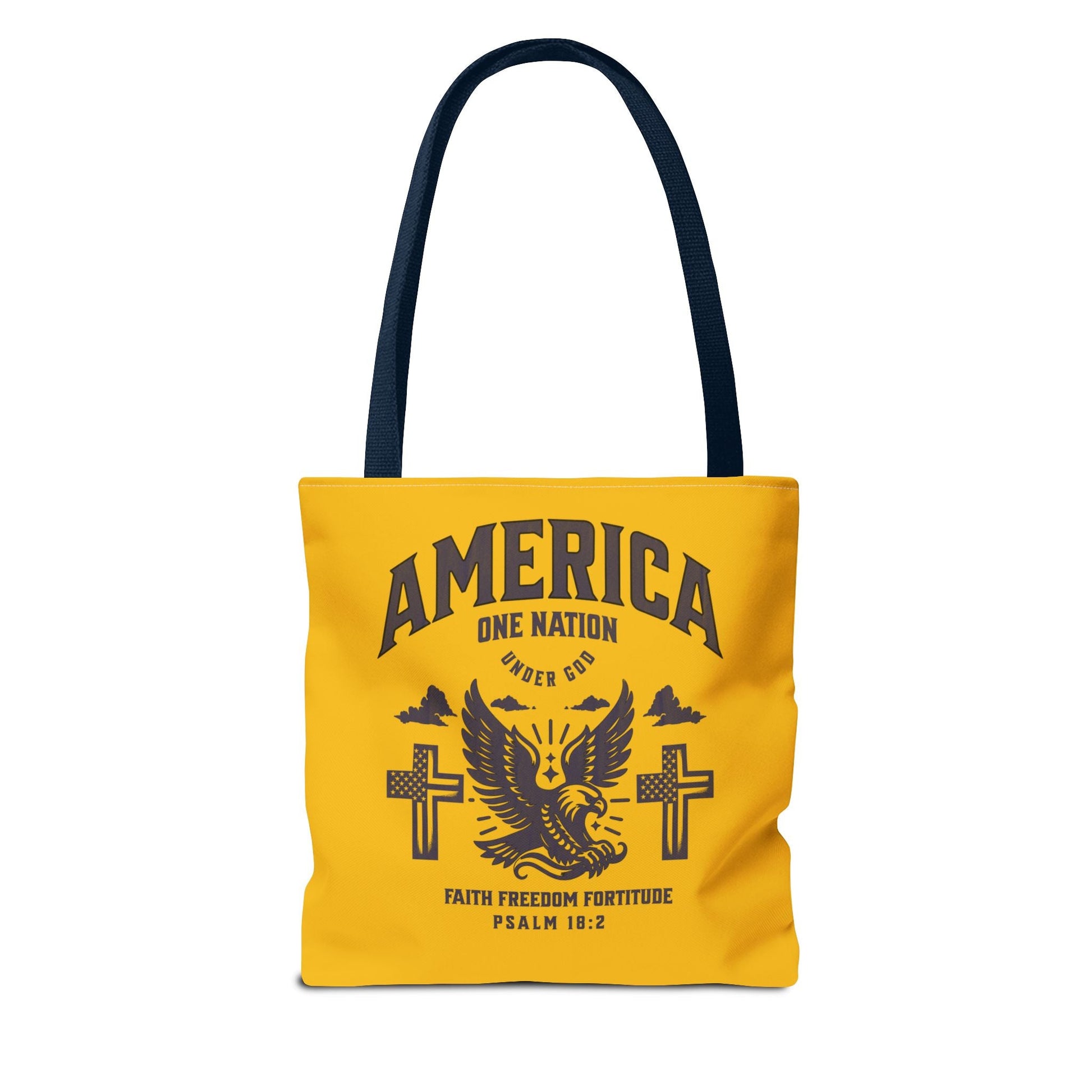 Patriotic Tote Bag - One Nation, Faith, Freedom & Fortitude - Ideal for Fourth of July, Memorial Day, & Everyday Use | Bags – GodSpeed Threads