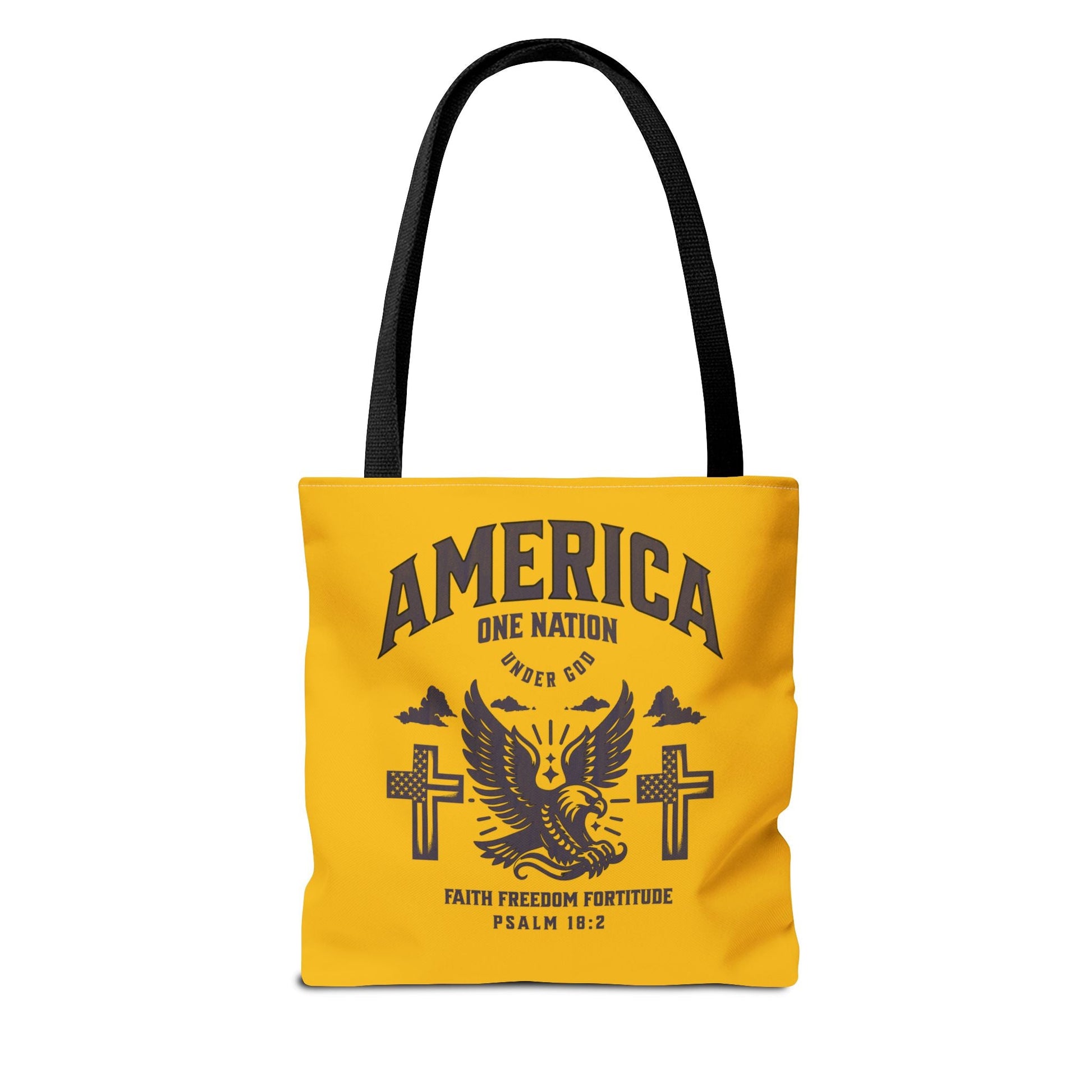Patriotic Tote Bag - One Nation, Faith, Freedom & Fortitude - Ideal for Fourth of July, Memorial Day, & Everyday Use | Bags – GodSpeed Threads