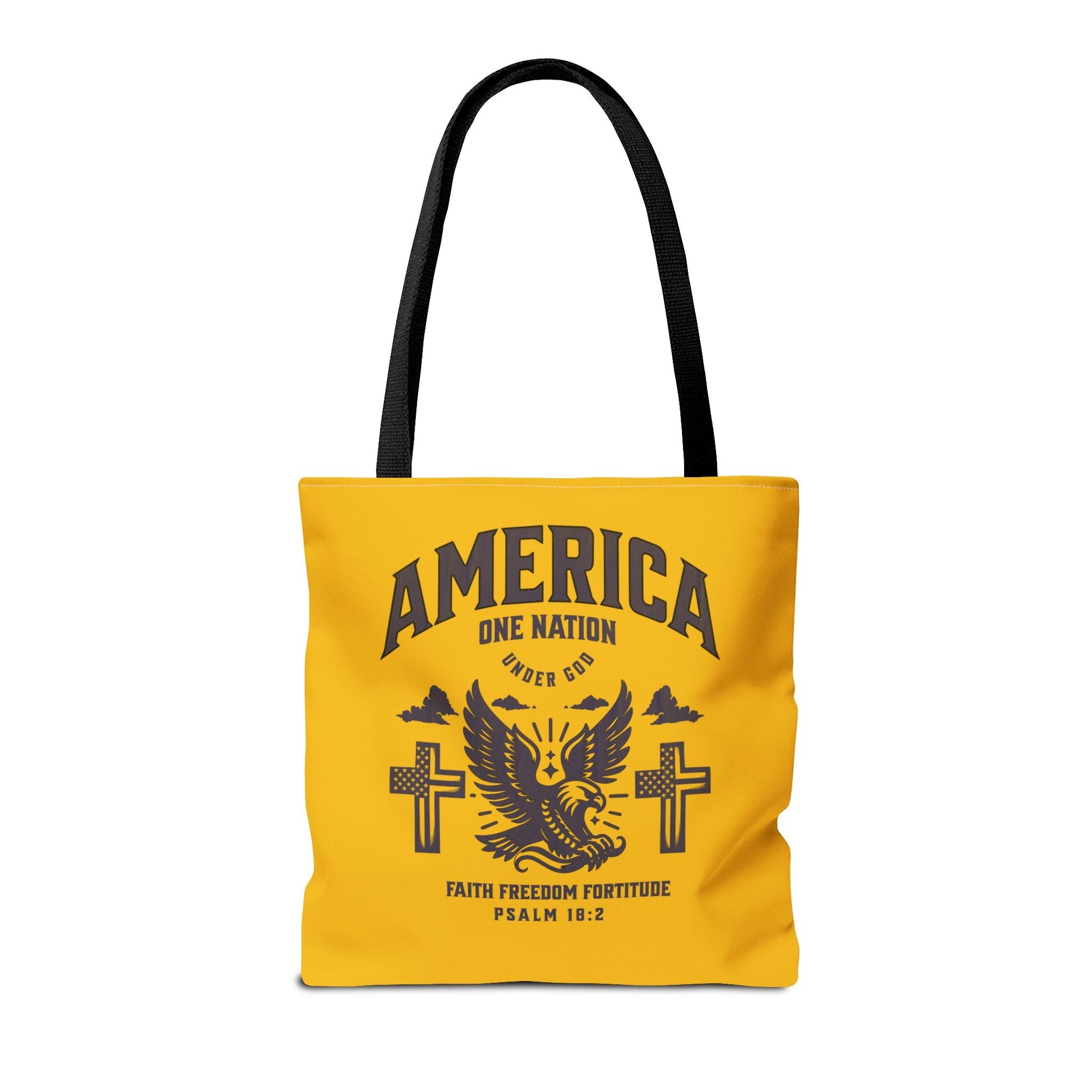 Patriotic Tote Bag - One Nation, Faith, Freedom & Fortitude - Ideal for Fourth of July, Memorial Day, & Everyday Use | Bags – GodSpeed Threads
