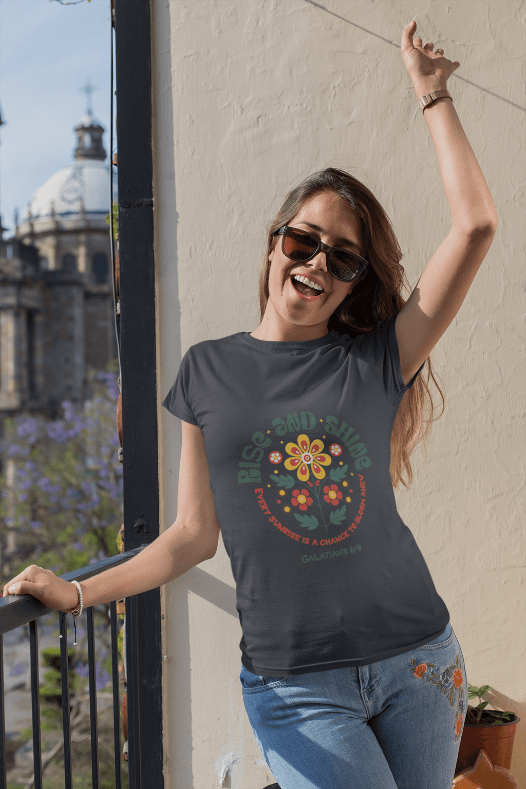 Rise and Shine T-Shirt – Galatians 6:9 Retro Floral Christian Tee | T-Shirt – GodSpeed Threads