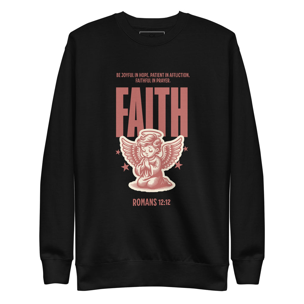 ⭐ Romans 12:12 Angel Faith Sweatshirt – Be Joyful, Patient, and Faithful | sweatshirts – GodSpeed Threads