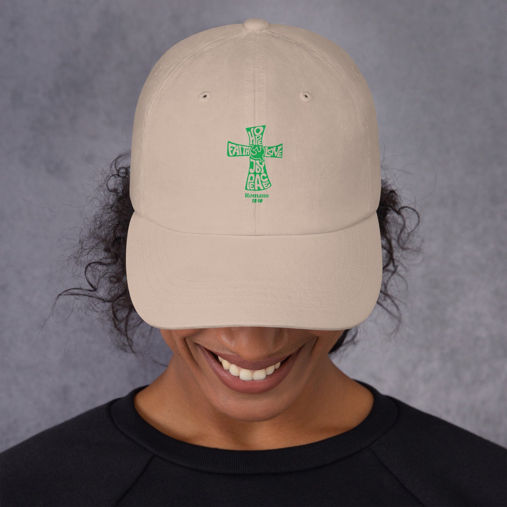 ✝️ Romans 13:10 “Love Fulfills the Law” Dad Hat – Faith - Inspired Everyday Wear | Hats – GodSpeed Threads