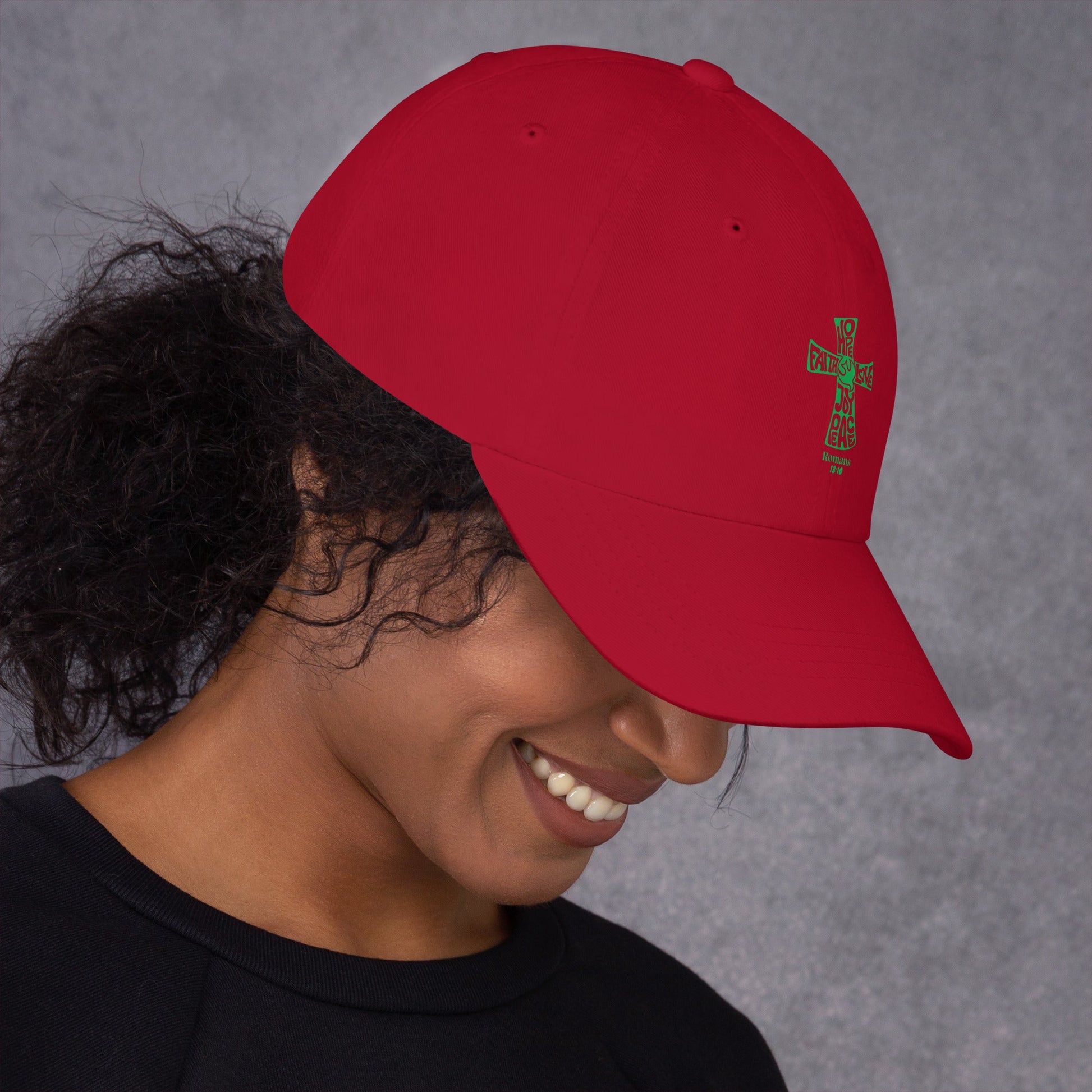 ✝️ Romans 13:10 “Love Fulfills the Law” Dad Hat – Faith - Inspired Everyday Wear | Hats – GodSpeed Threads