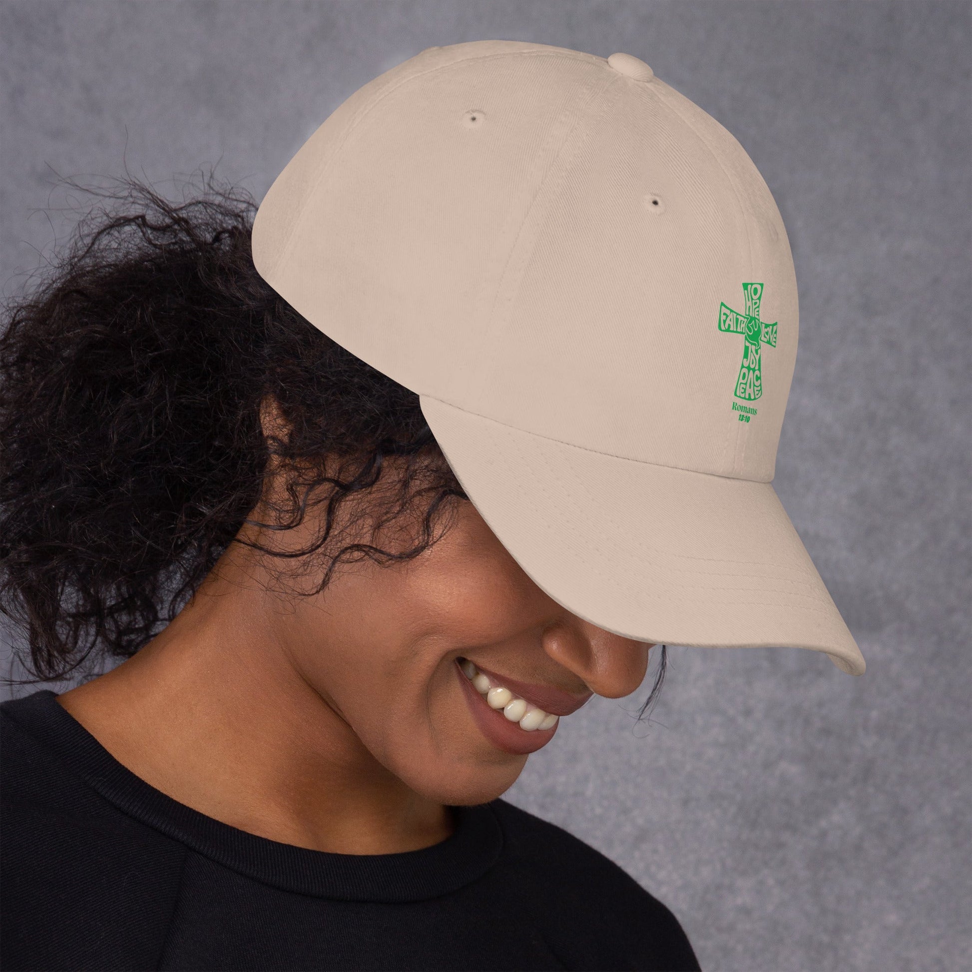 ✝️ Romans 13:10 “Love Fulfills the Law” Dad Hat – Faith - Inspired Everyday Wear | Hats – GodSpeed Threads