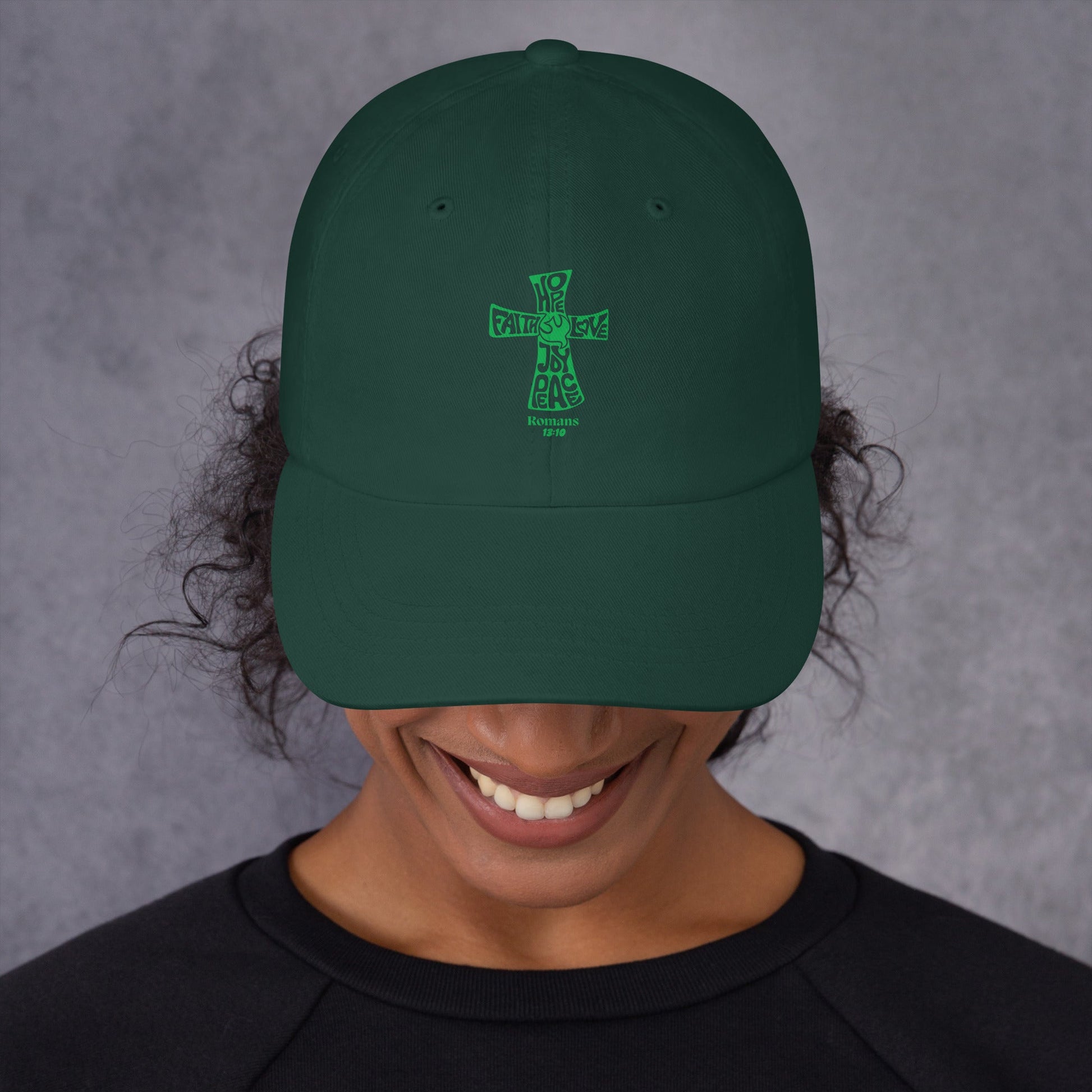 ✝️ Romans 13:10 “Love Fulfills the Law” Dad Hat – Faith - Inspired Everyday Wear | Hats – GodSpeed Threads