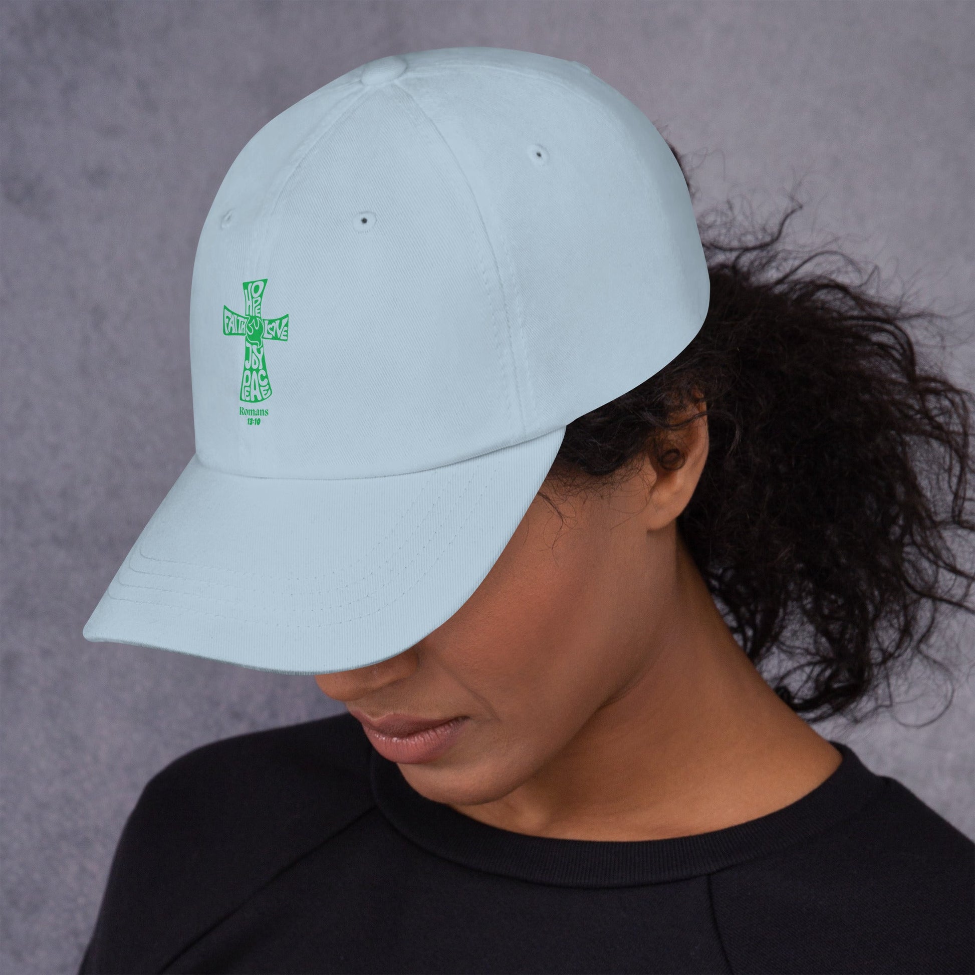 ✝️ Romans 13:10 “Love Fulfills the Law” Dad Hat – Faith - Inspired Everyday Wear | Hats – GodSpeed Threads