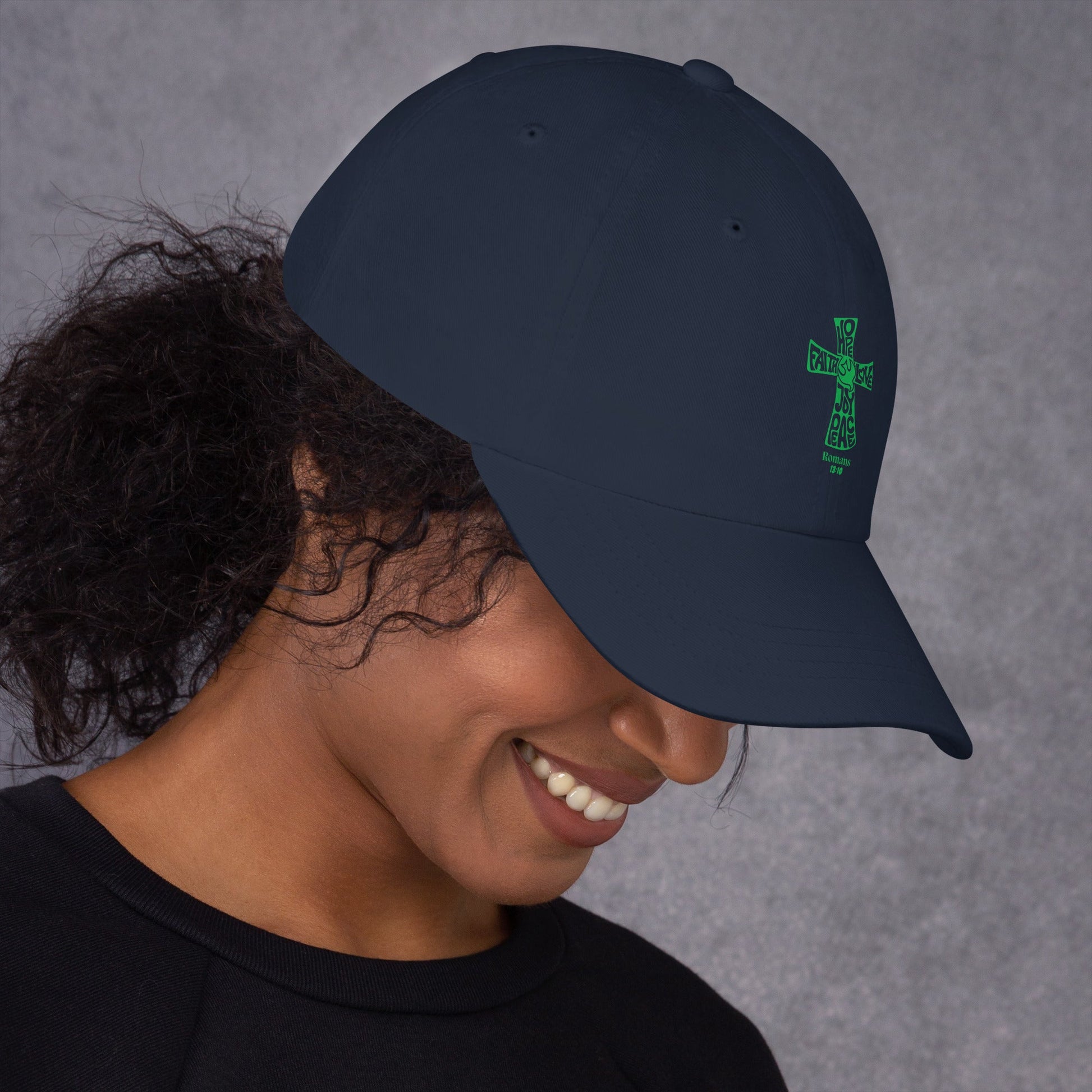 ✝️ Romans 13:10 “Love Fulfills the Law” Dad Hat – Faith - Inspired Everyday Wear | Hats – GodSpeed Threads