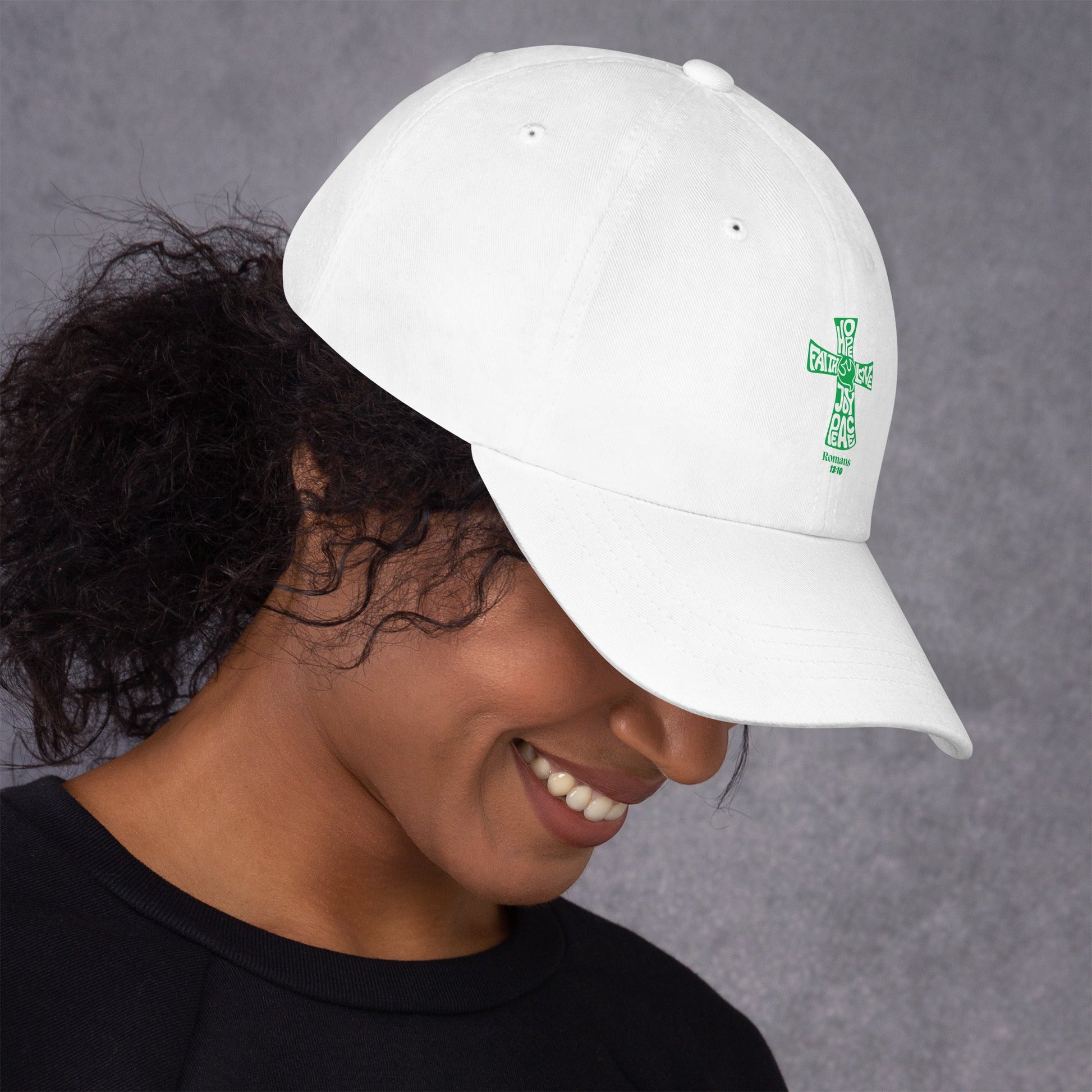 ✝️ Romans 13:10 “Love Fulfills the Law” Dad Hat – Faith - Inspired Everyday Wear | Hats – GodSpeed Threads