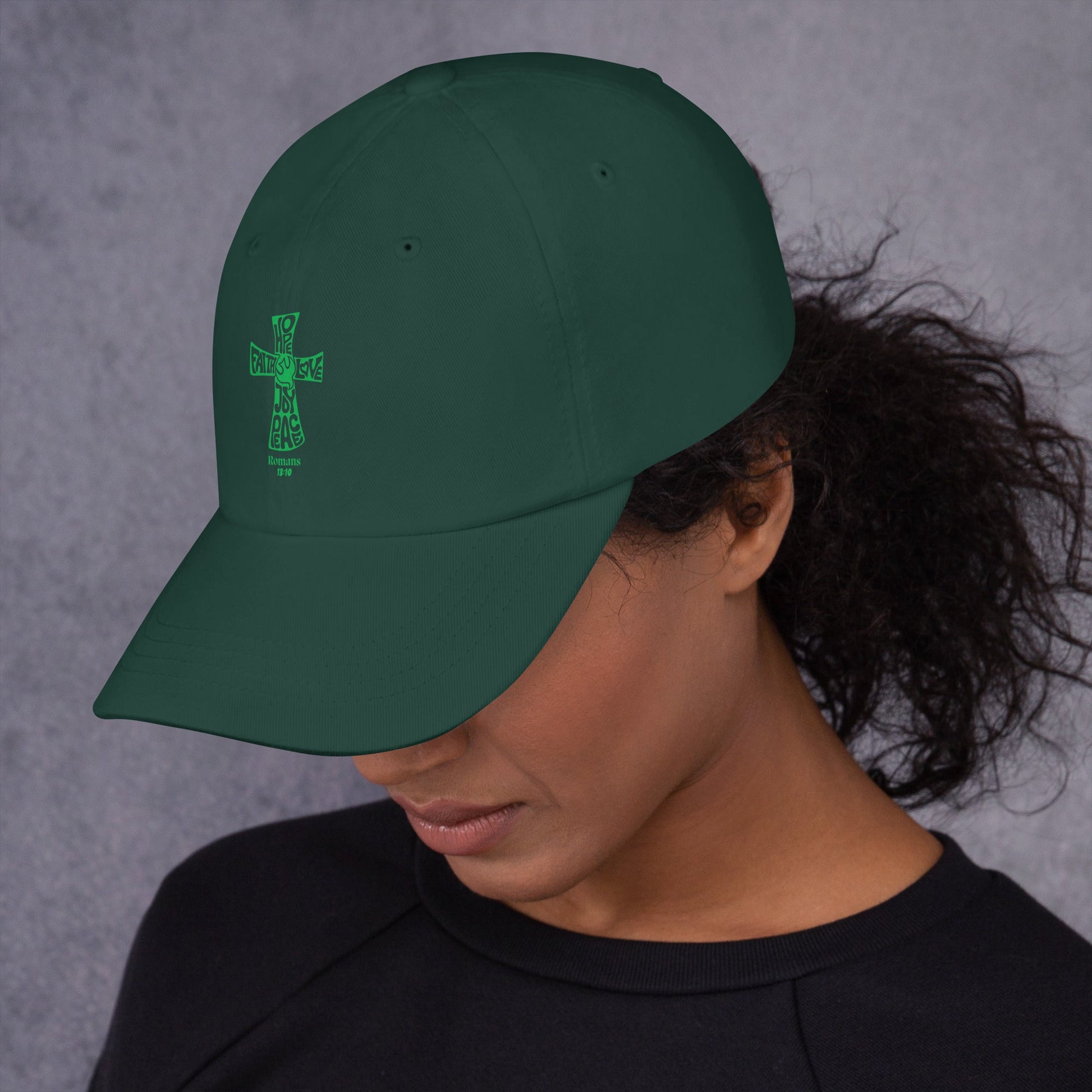 ✝️ Romans 13:10 “Love Fulfills the Law” Dad Hat – Faith - Inspired Everyday Wear | Hats – GodSpeed Threads