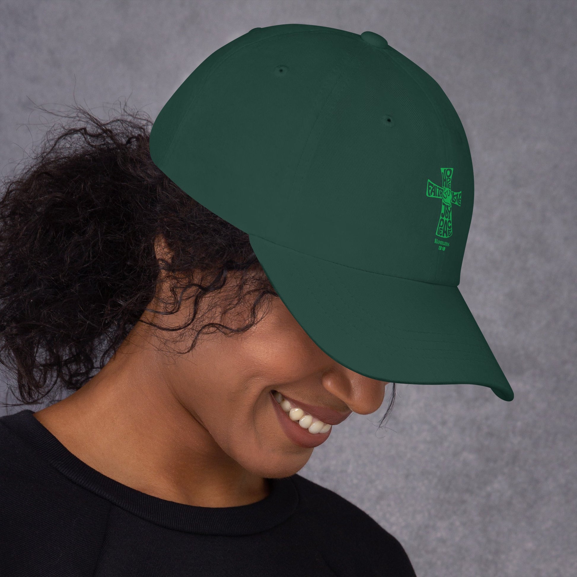 ✝️ Romans 13:10 “Love Fulfills the Law” Dad Hat – Faith - Inspired Everyday Wear | Hats – GodSpeed Threads