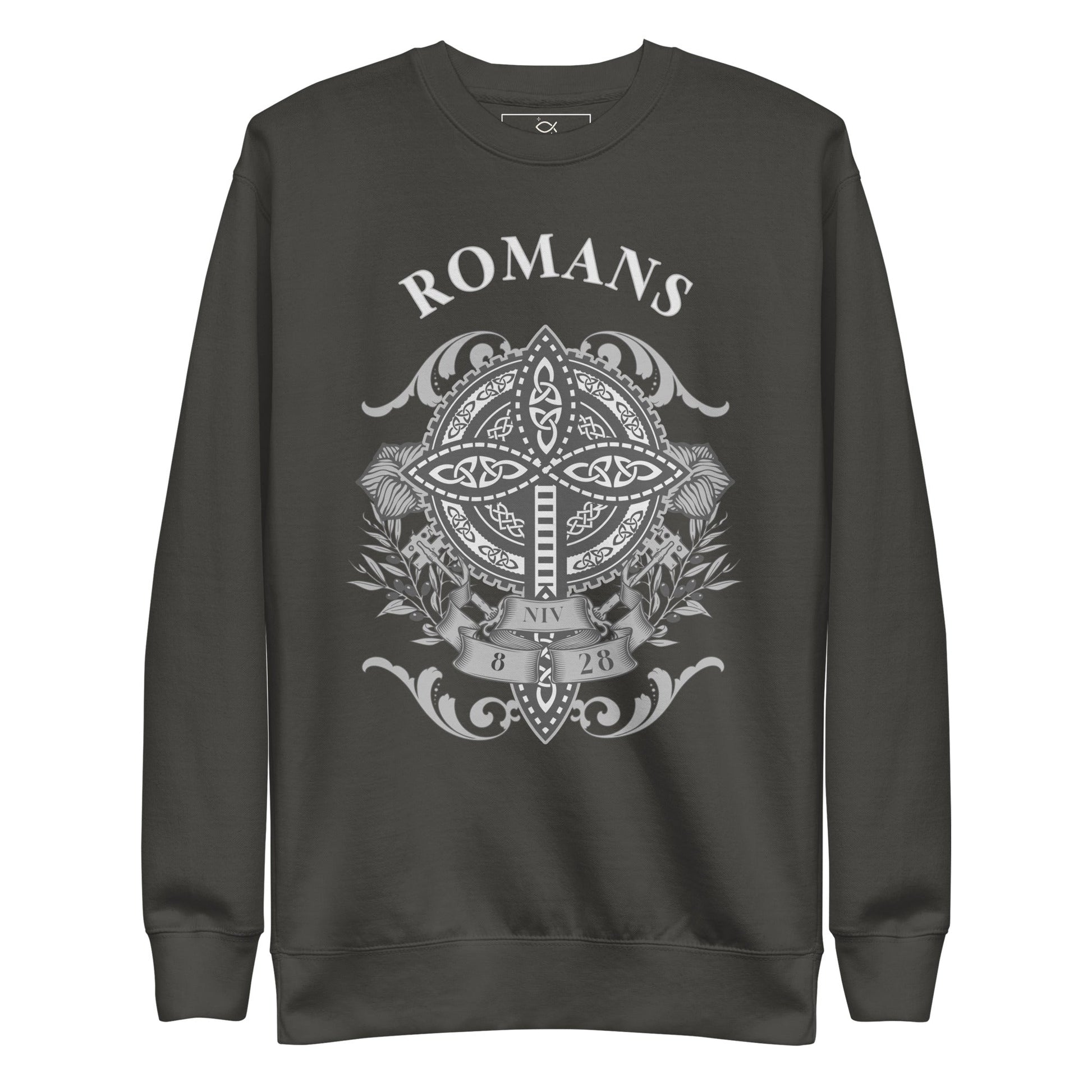 ✝️ Romans Embroidered Cross Unisex Sweatshirt – Faith & Strength Statement Sweater | sweatshirts – GodSpeed Threads