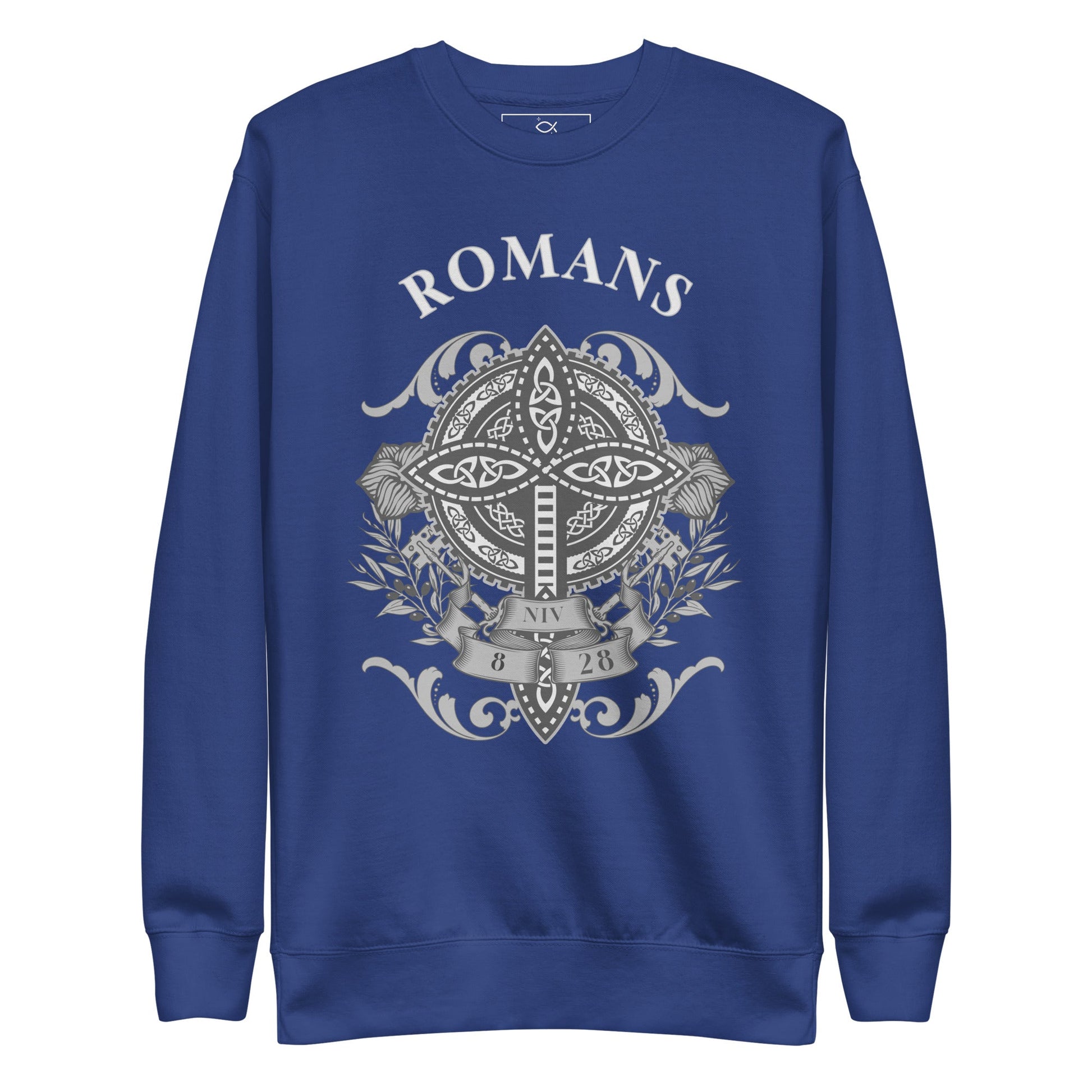 ✝️ Romans Embroidered Cross Unisex Sweatshirt – Faith & Strength Statement Sweater | sweatshirts – GodSpeed Threads
