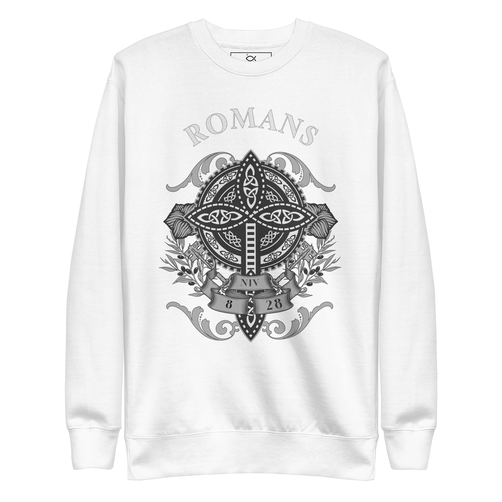 ✝️ Romans Embroidered Cross Unisex Sweatshirt – Faith & Strength Statement Sweater | sweatshirts – GodSpeed Threads