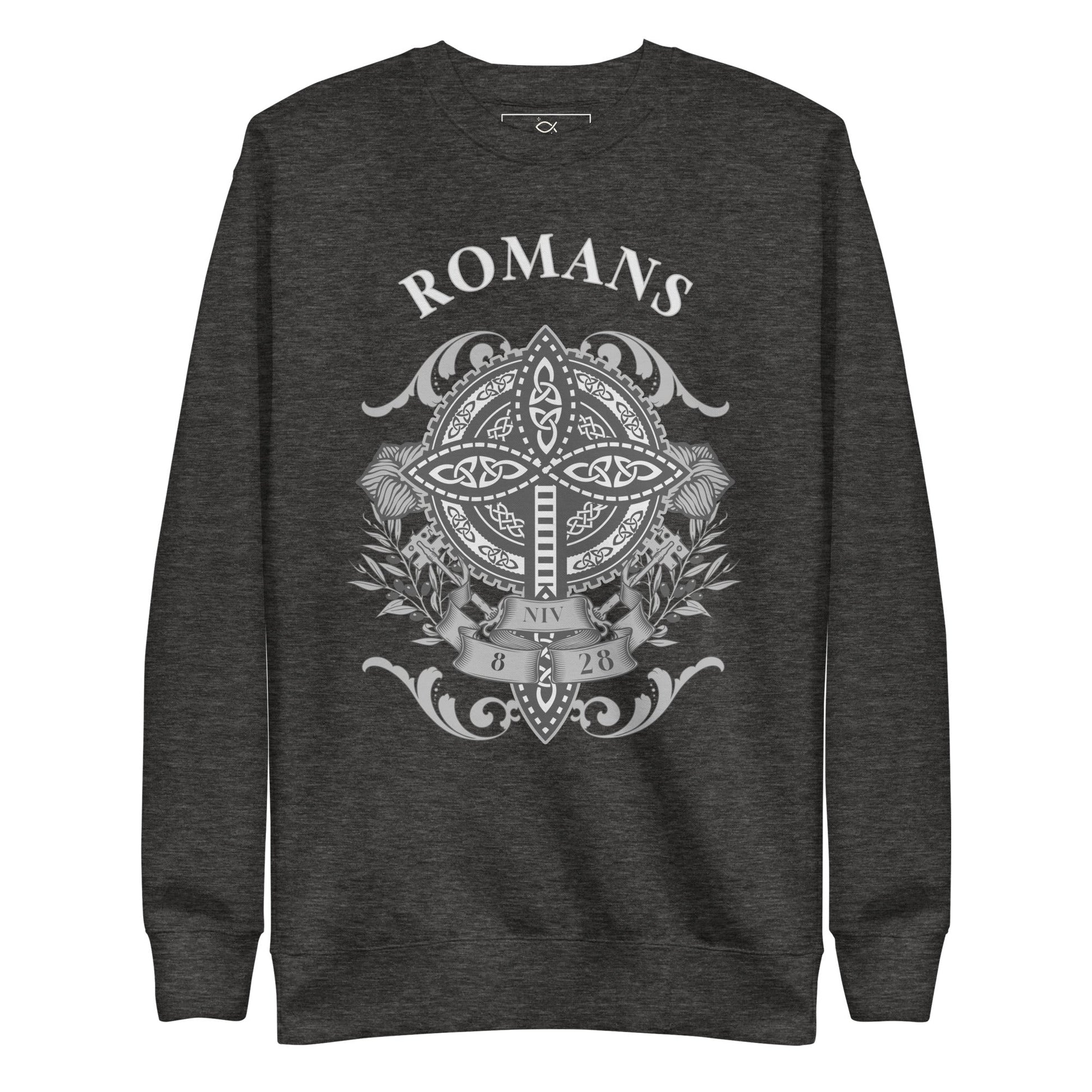 ✝️ Romans Embroidered Cross Unisex Sweatshirt – Faith & Strength Statement Sweater | sweatshirts – GodSpeed Threads