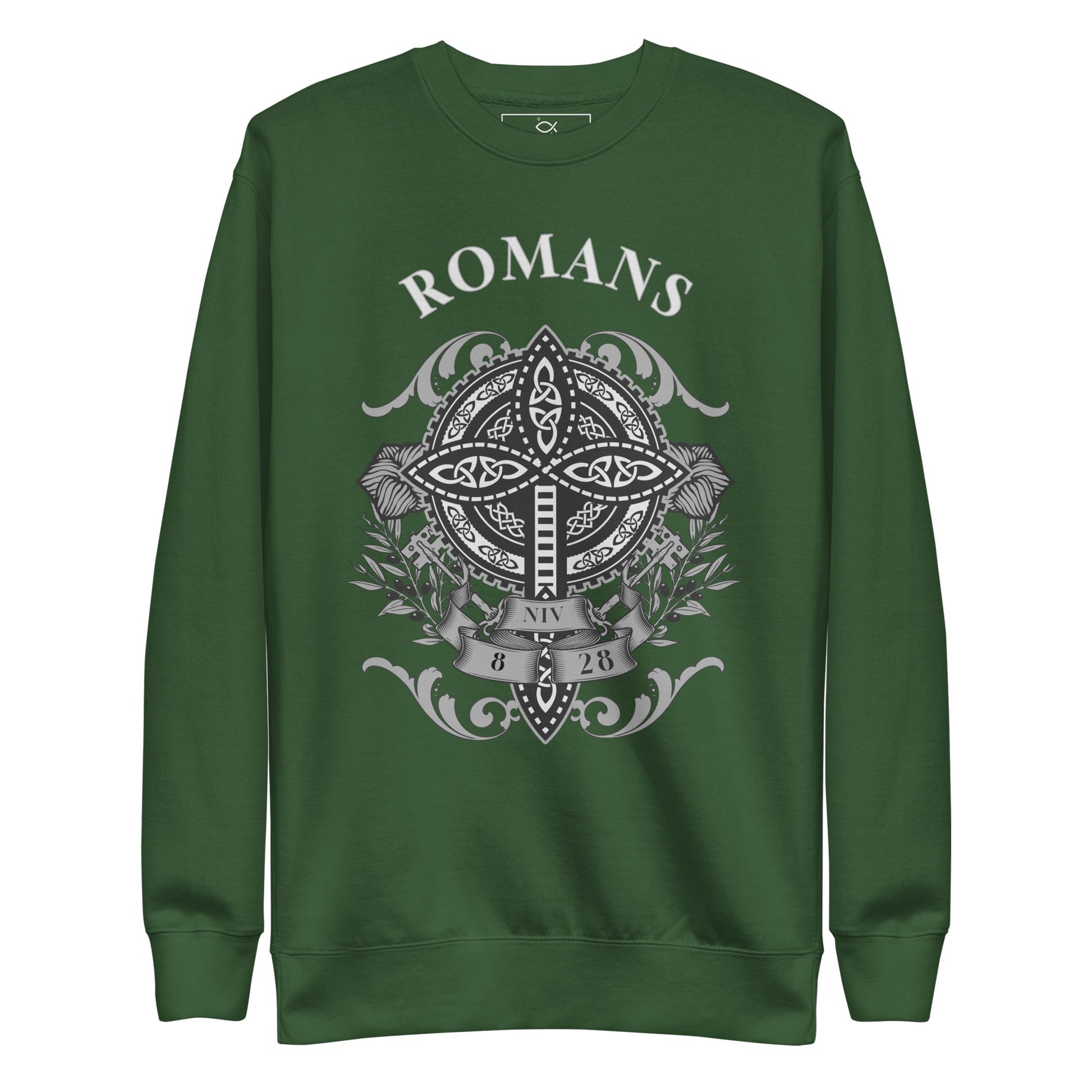✝️ Romans Embroidered Cross Unisex Sweatshirt – Faith & Strength Statement Sweater | sweatshirts – GodSpeed Threads