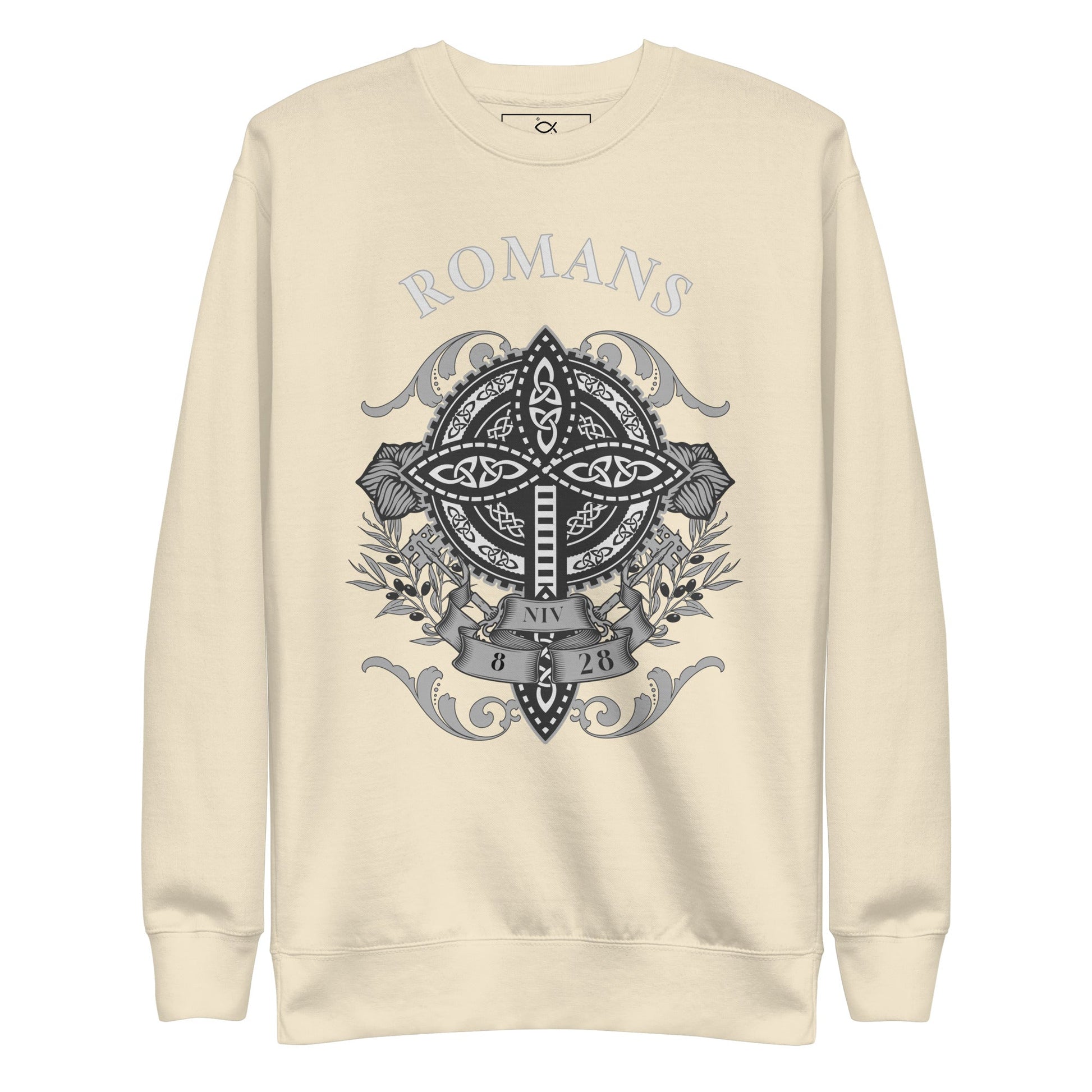 ✝️ Romans Embroidered Cross Unisex Sweatshirt – Faith & Strength Statement Sweater | sweatshirts – GodSpeed Threads