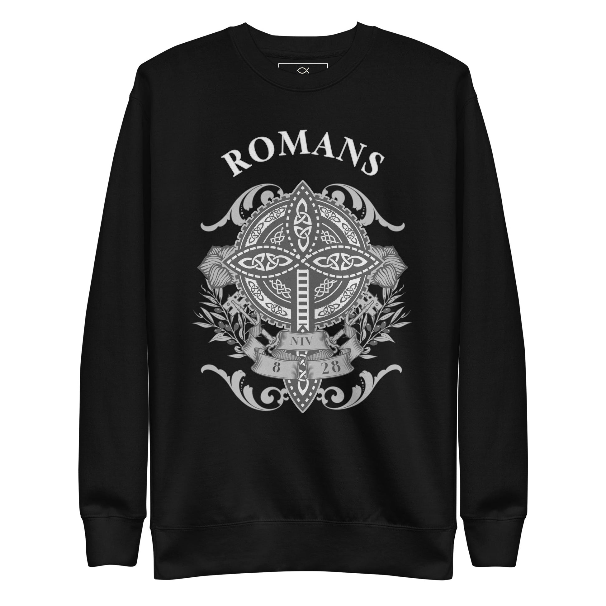 ✝️ Romans Embroidered Cross Unisex Sweatshirt – Faith & Strength Statement Sweater | sweatshirts – GodSpeed Threads