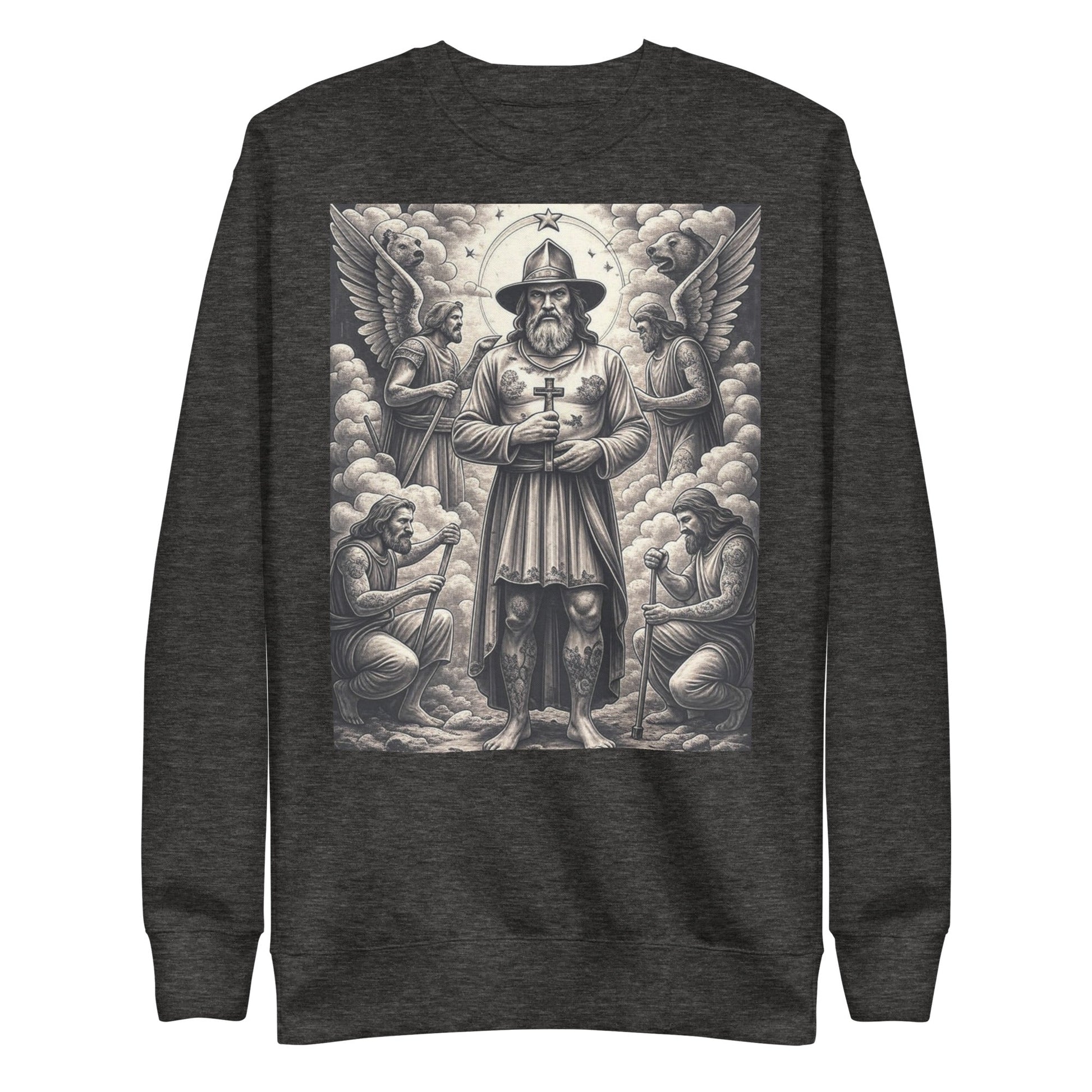 ⭐ “Saint of Salvation” Gothic Sweatshirt – Faith & Strength Artwork | sweatshirt – GodSpeed Threads