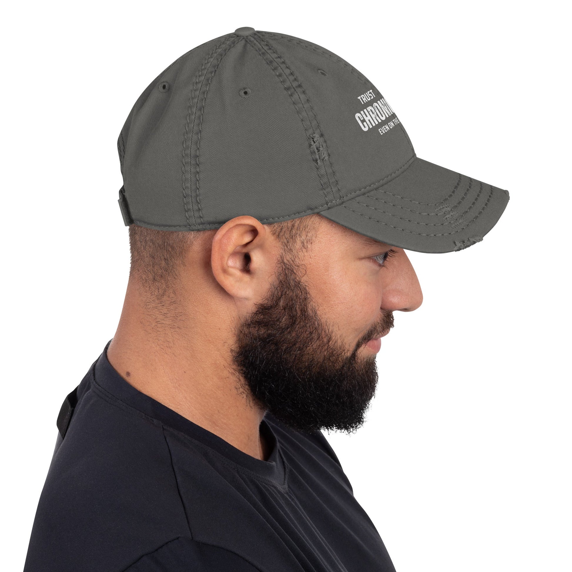 🧢 Trust Chronicles 14:11 “Even on the Darkest Days” Distressed Dad Hat – Faith - Inspired Streetwear | Hats – GodSpeed Threads