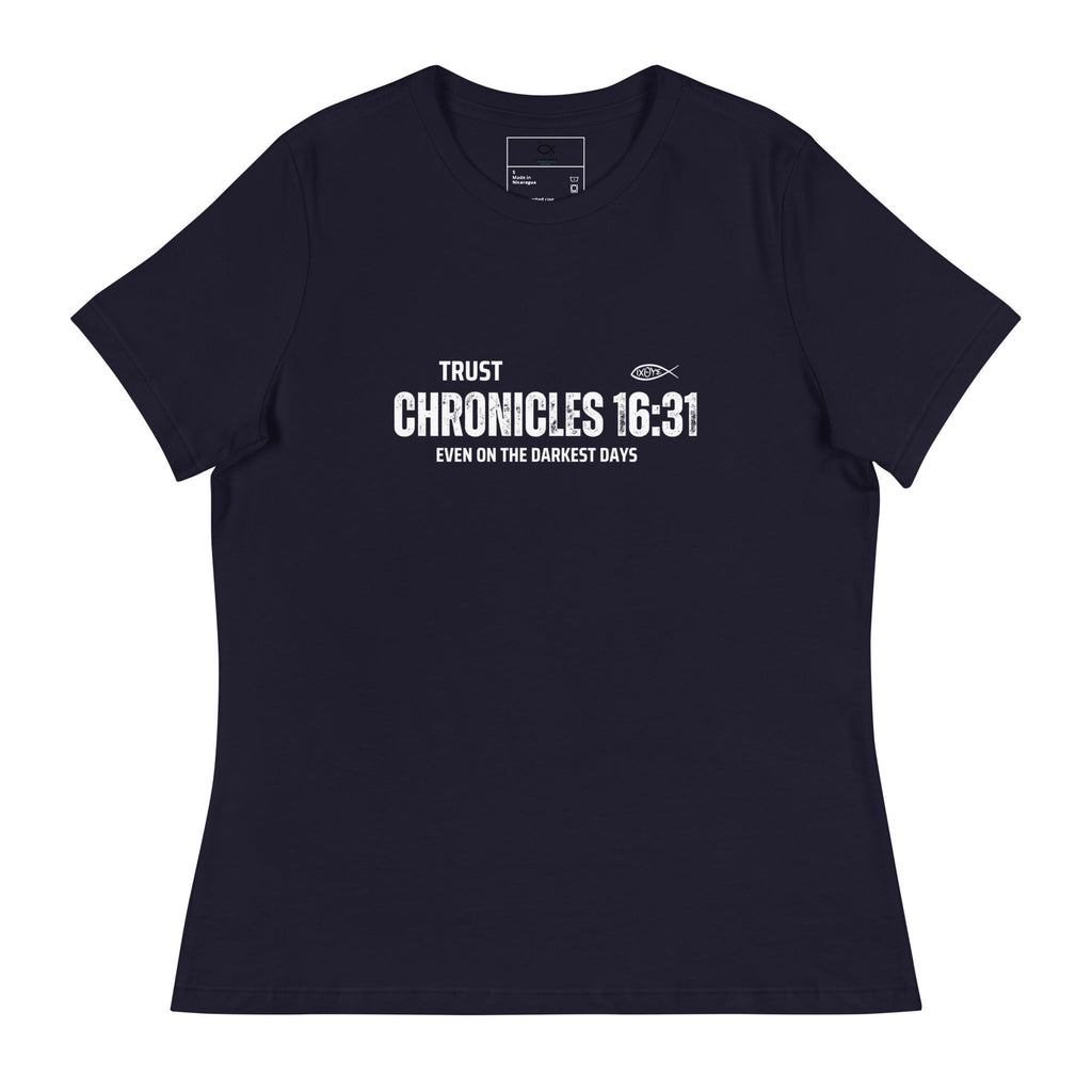 ✝️ Trust Chronicles 16:31 T-Shirt – Faith Over Fear Even on Darkest Days Tee | t-shirts – GodSpeed Threads