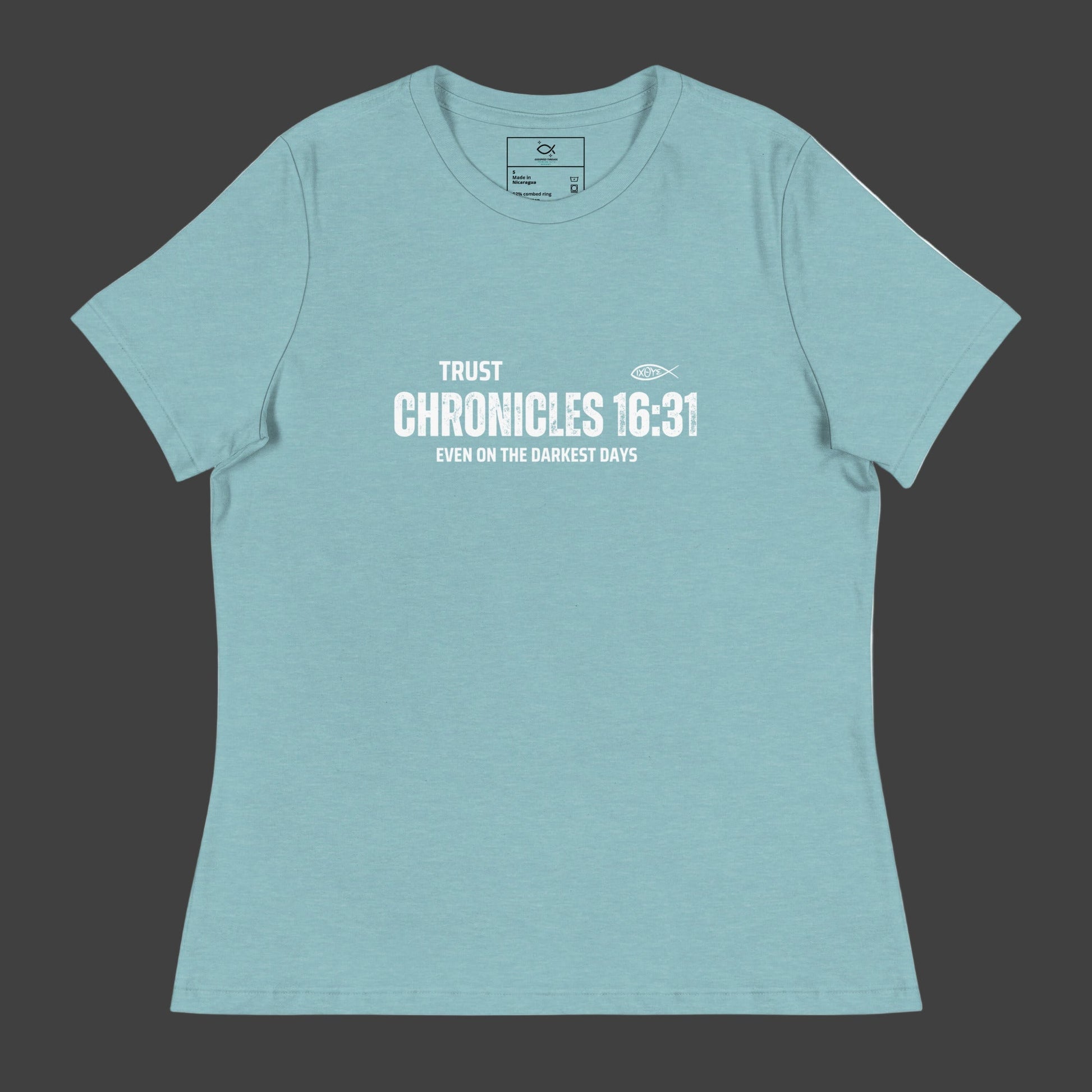 ✝️ Trust Chronicles 16:31 T-Shirt – Faith Over Fear Even on Darkest Days Tee | t-shirts – GodSpeed Threads